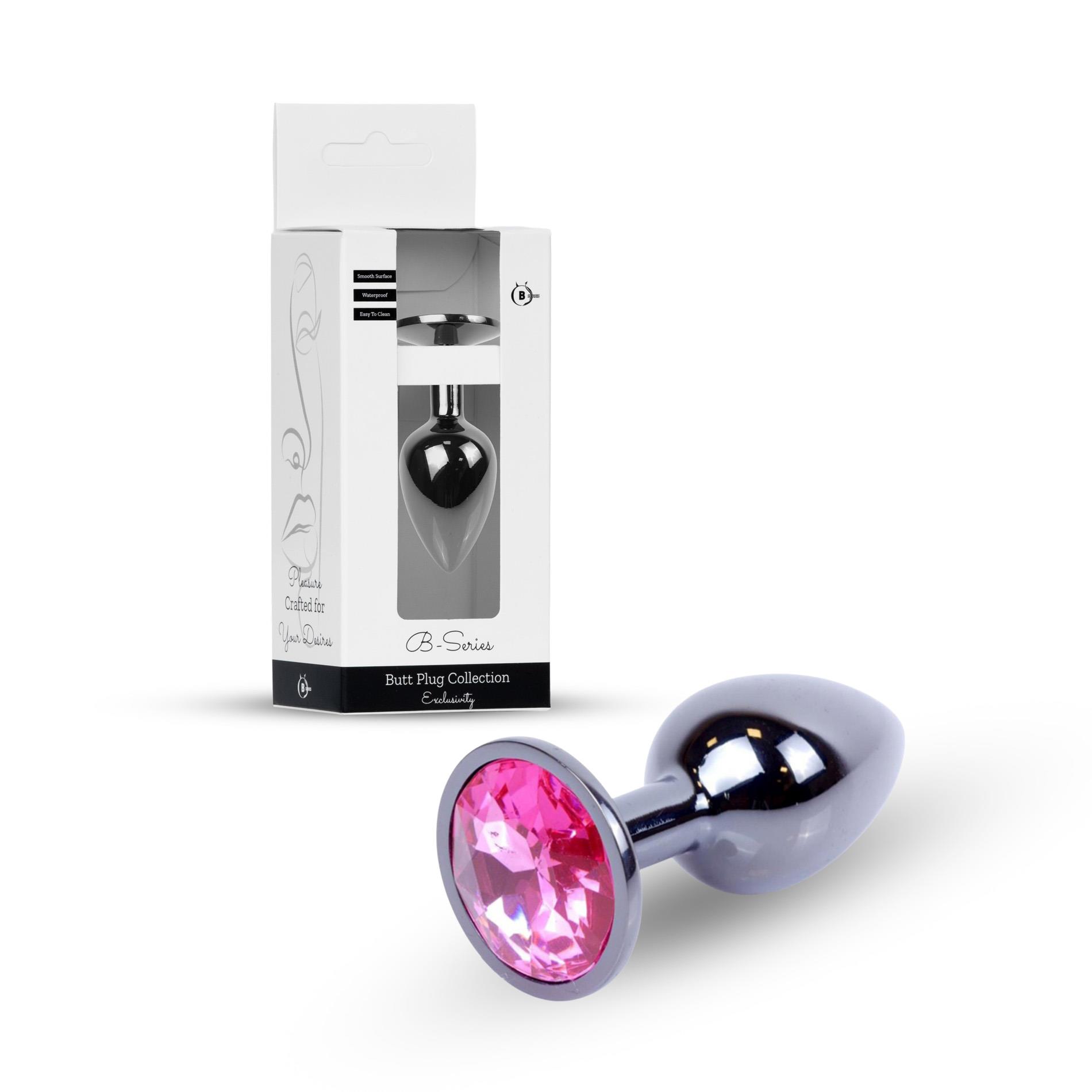 Plug-Jewellery Dark Silver Plug- Pink
