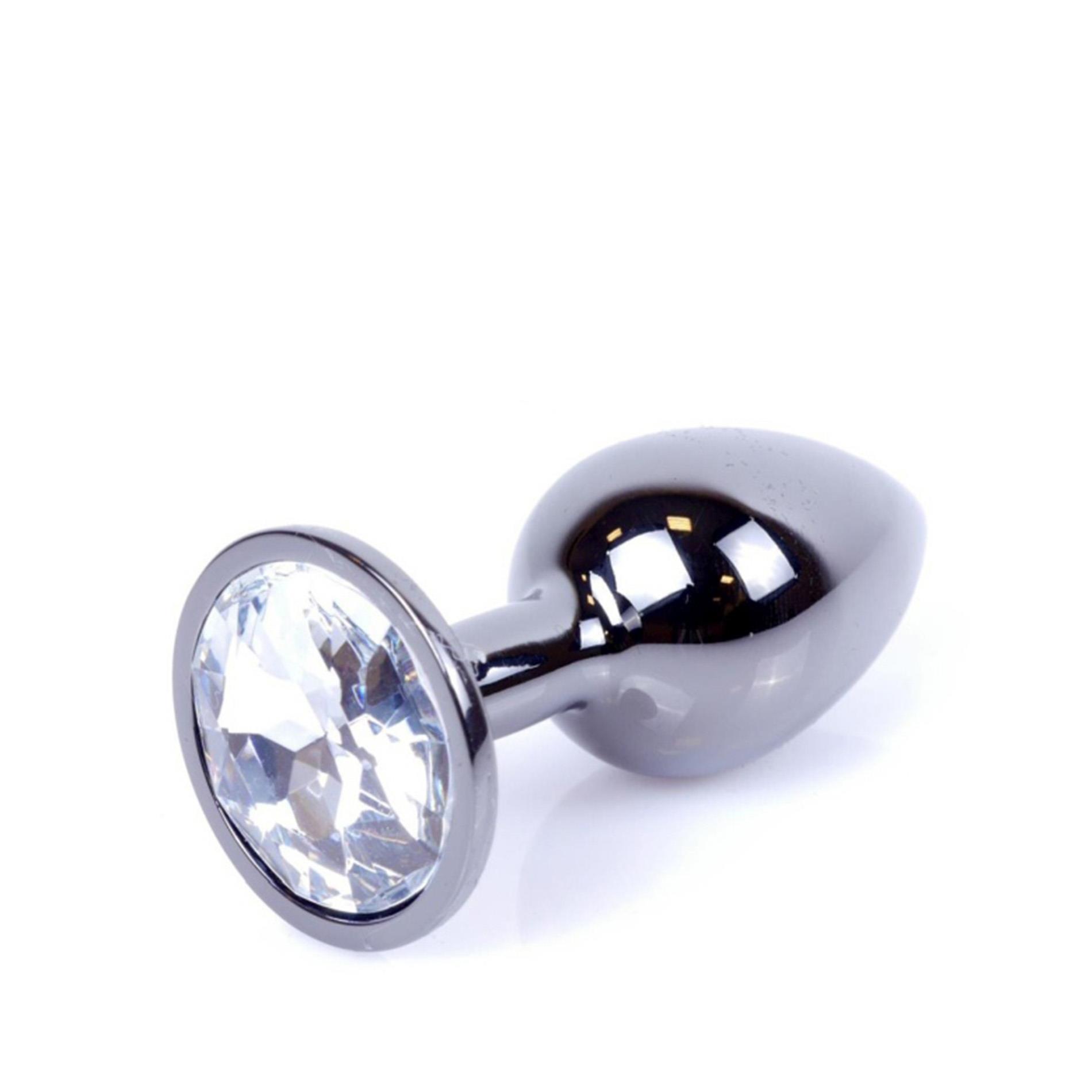 Plug-Jewellery Dark Silver Plug- Clear