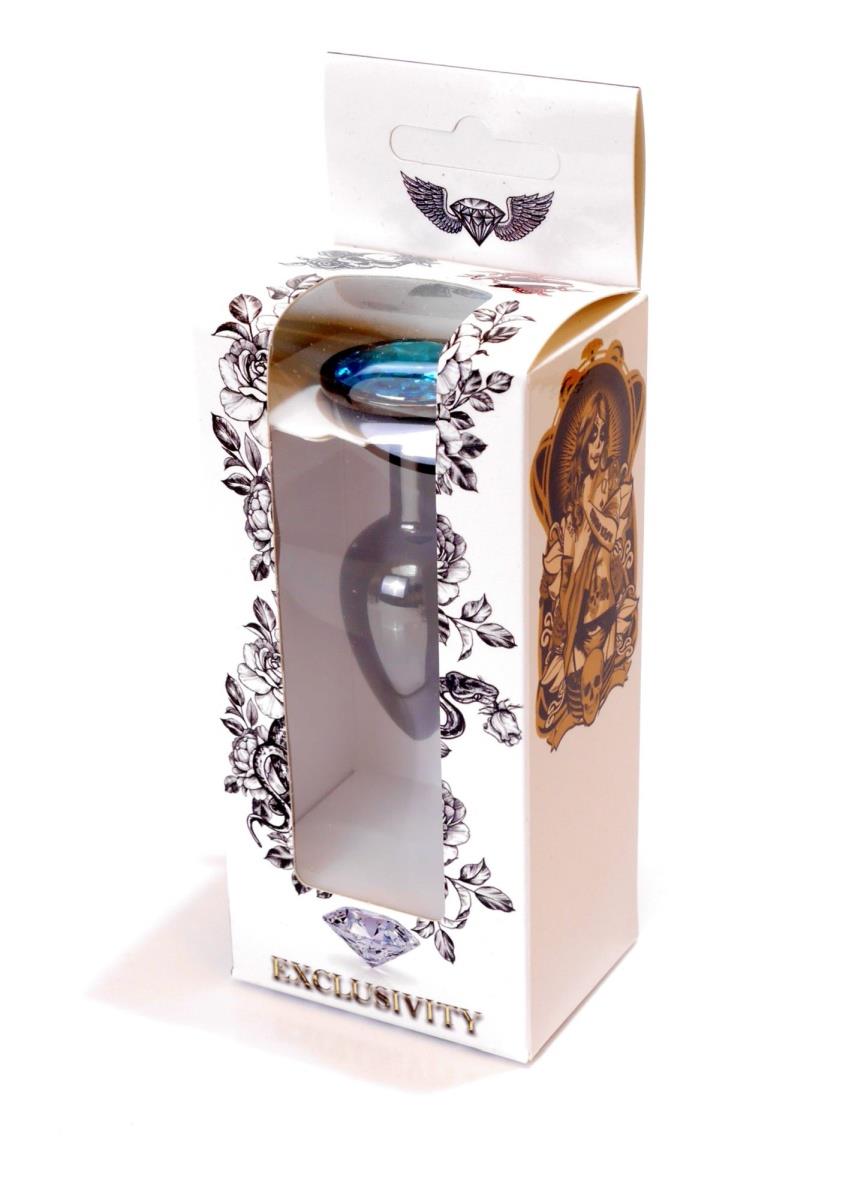 Plug-Jewellery Dark Silver Plug- Light Blue