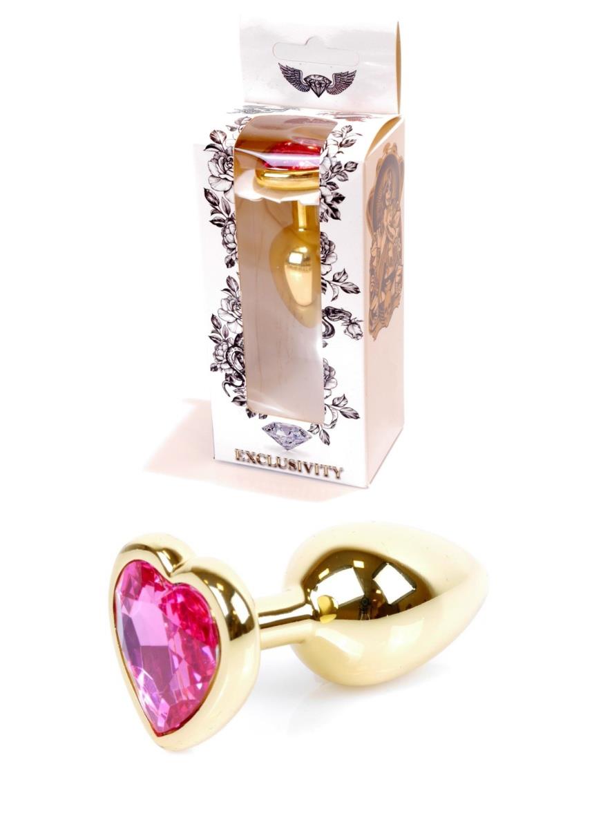 Plug-Jewellery Gold  Heart Plug- Pink