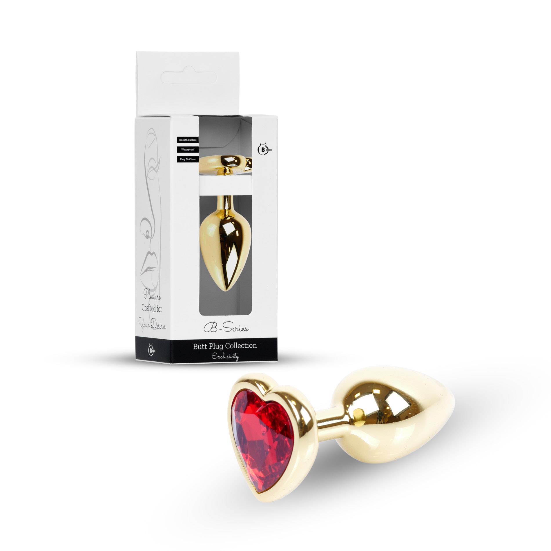 Plug-Jewellery Gold  Heart Plug- Red