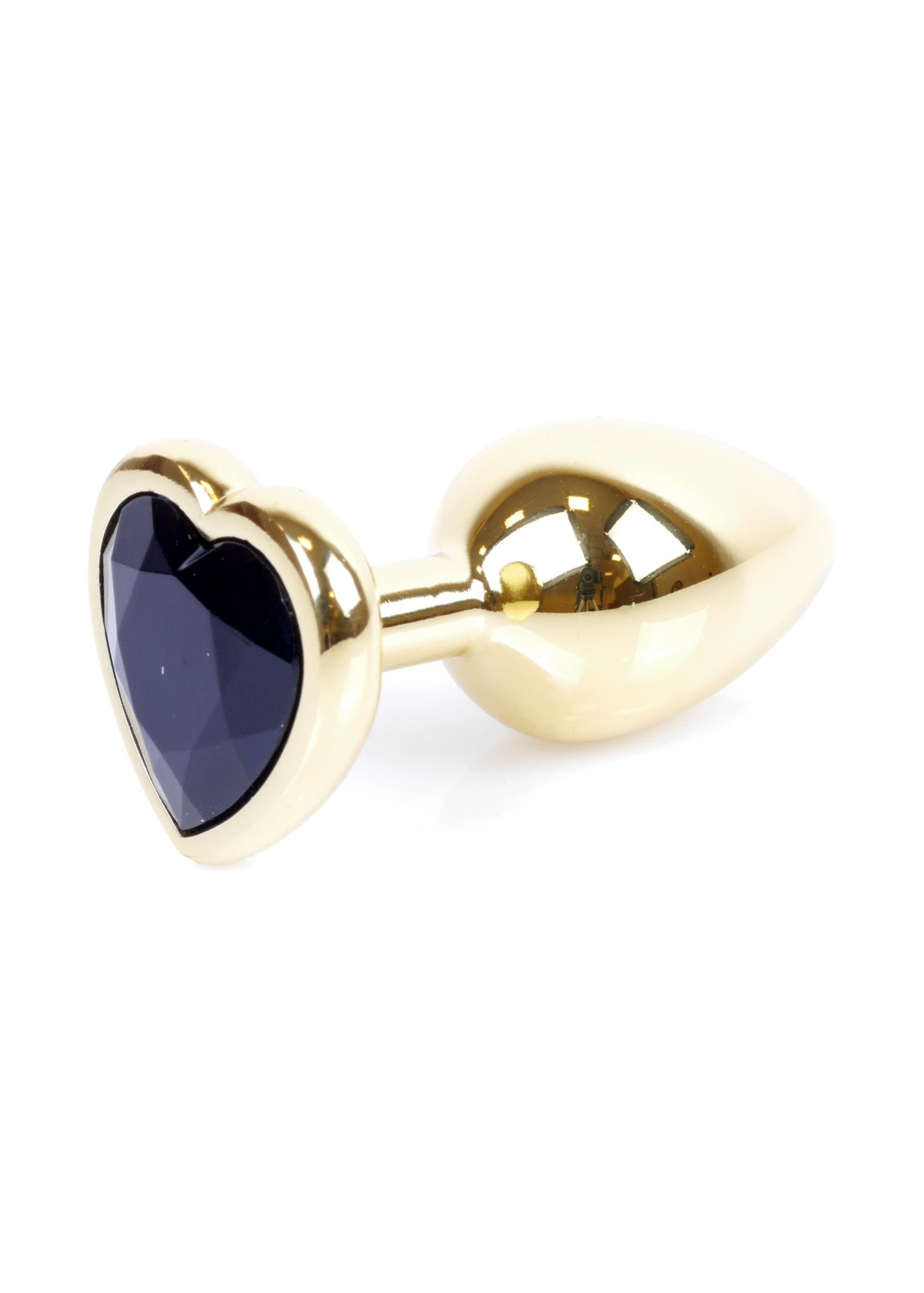 Plug-Jewellery Gold  Heart Plug- Black