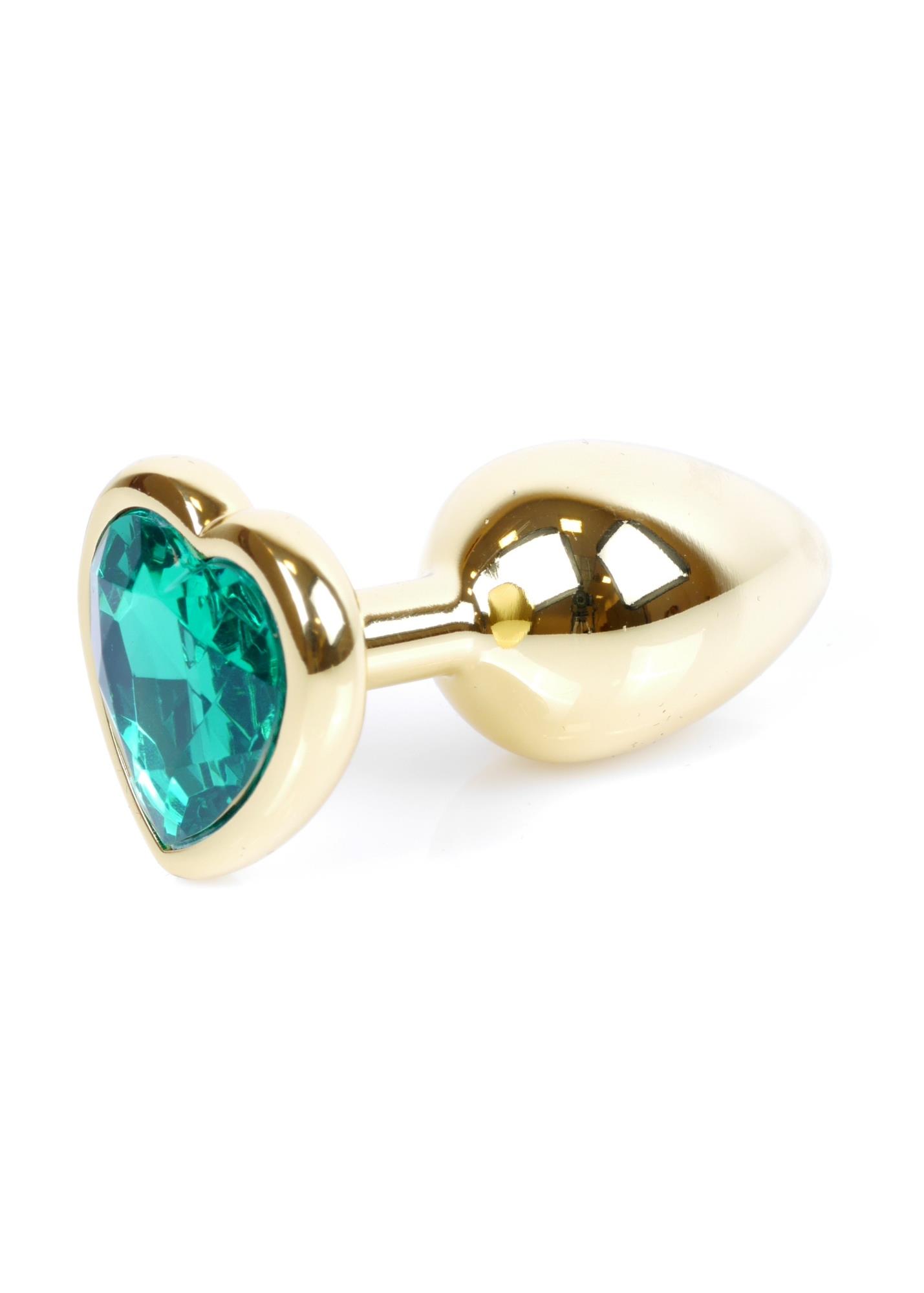 Plug-Jewellery Gold  Heart Plug- Green