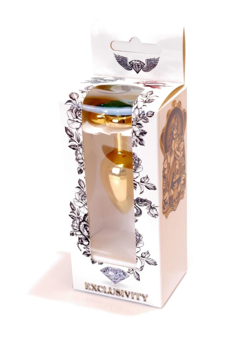 Plug-Jewellery Gold  Heart Plug- Green