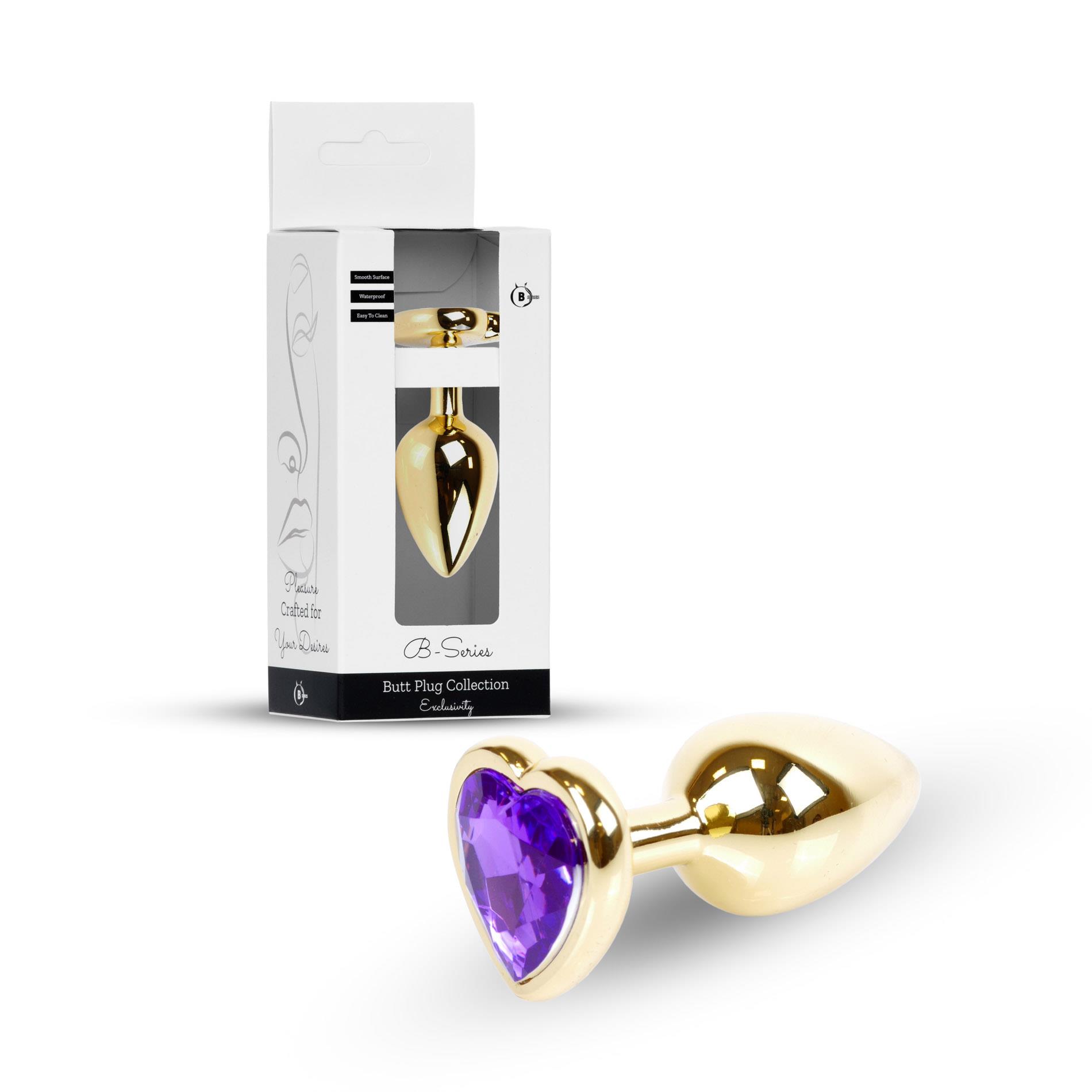 Plug-Jewellery Gold  Heart Plug- Purple