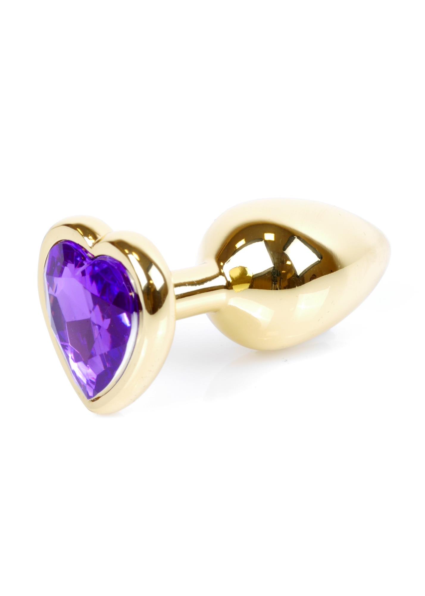 Plug-Jewellery Gold  Heart Plug- Purple