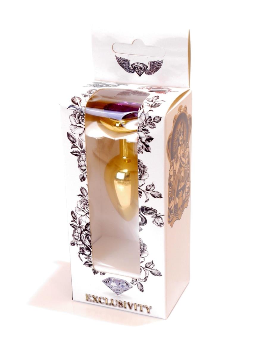 Plug-Jewellery Gold  Heart Plug- Purple