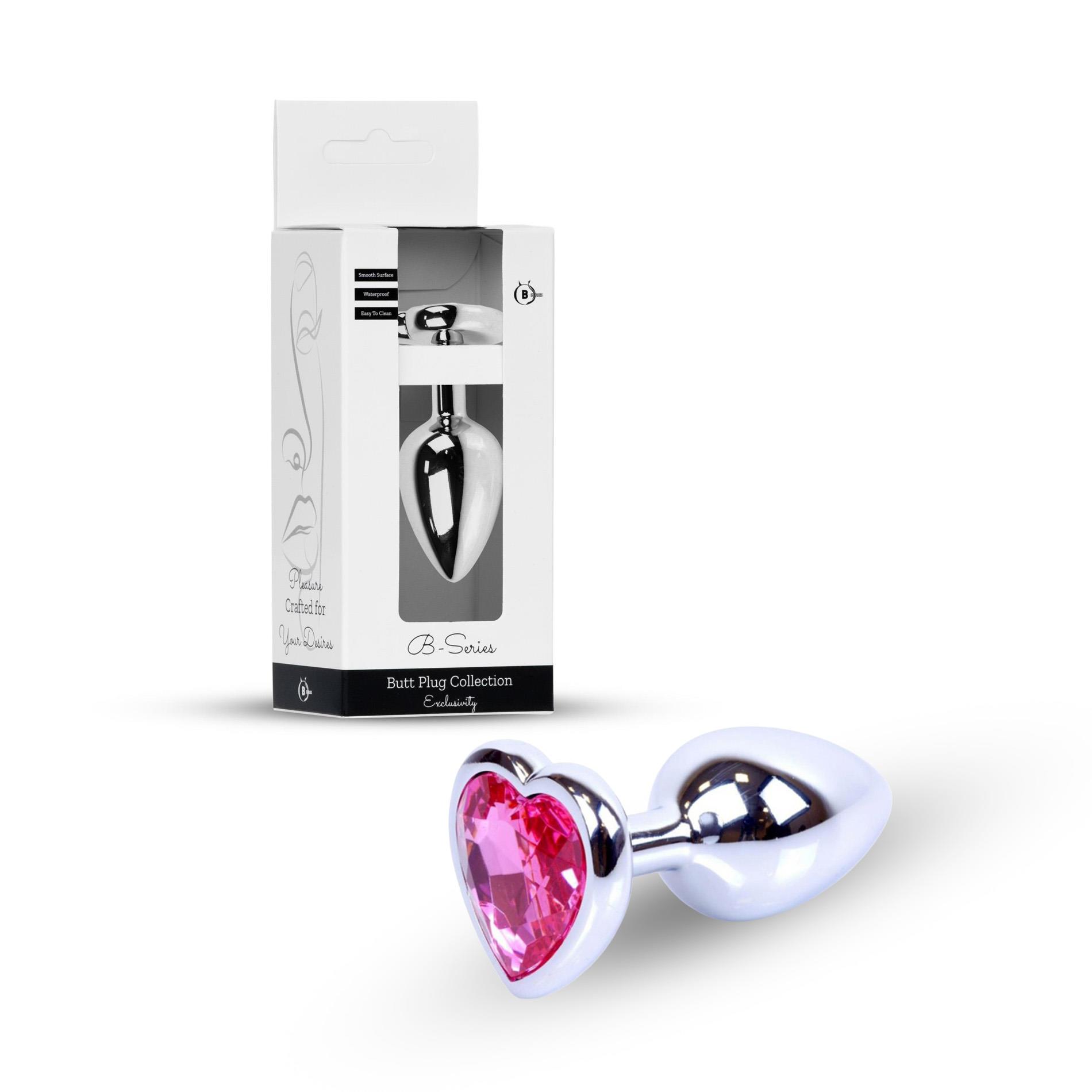 Plug-Jewellery Silver  Heart Plug- Pink