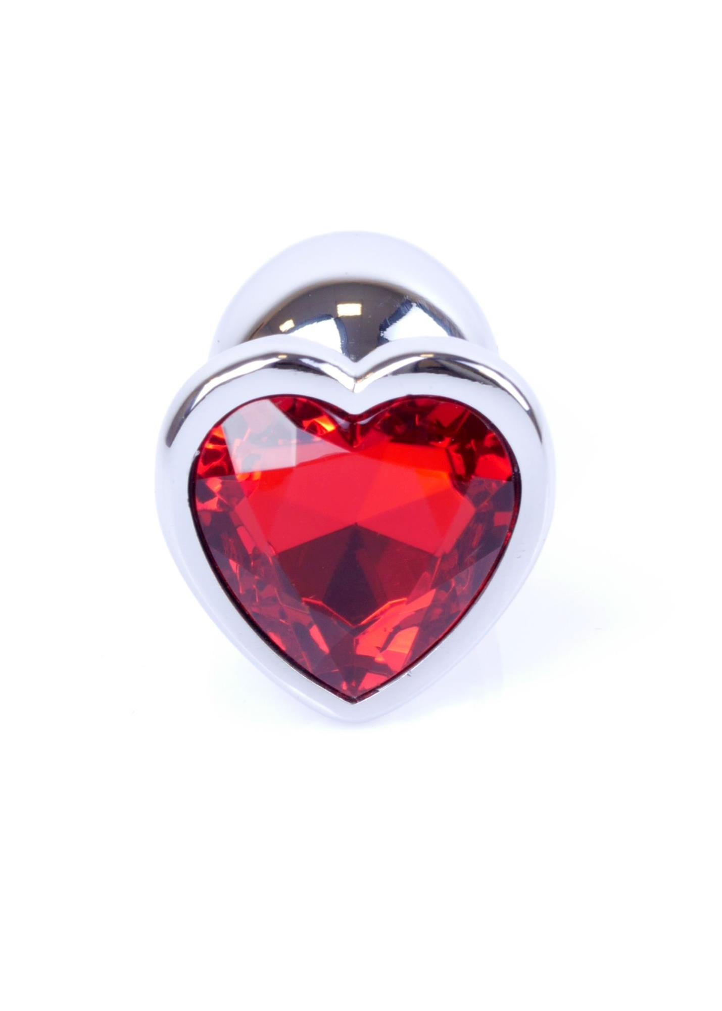 Plug-Jewellery Silver  Heart Plug- Red