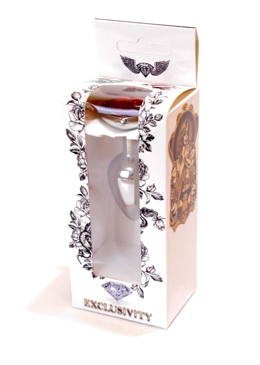 Plug-Jewellery Silver Heart Plug- Red