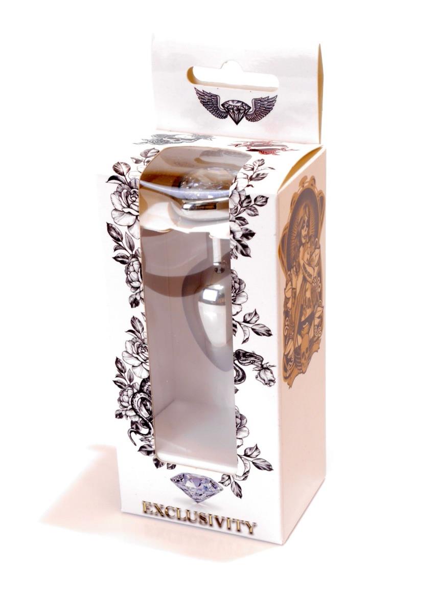 Plug-Jewellery Silver  Heart Plug- Clear