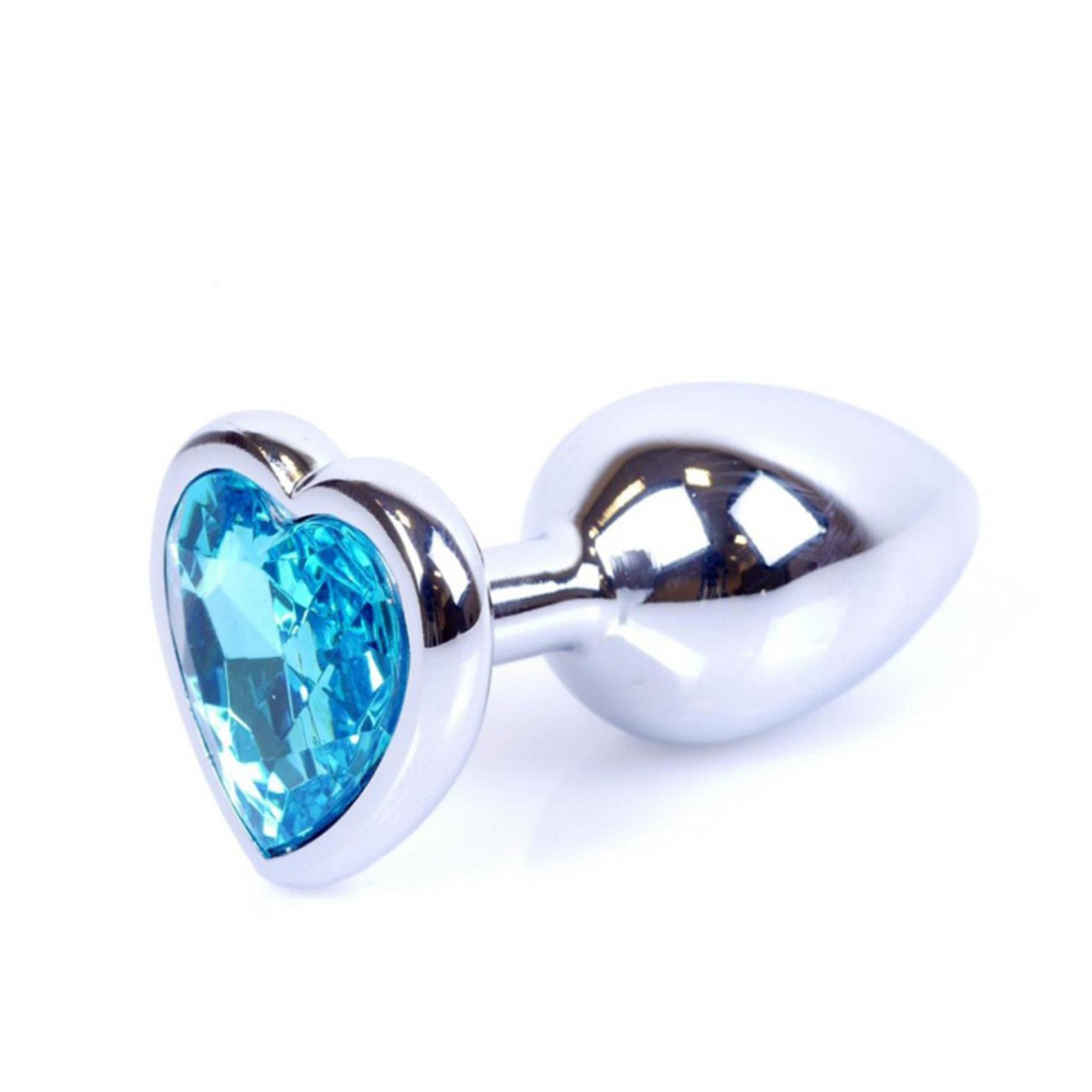 Plug-Jewellery Silver  Heart Plug- Light Blue