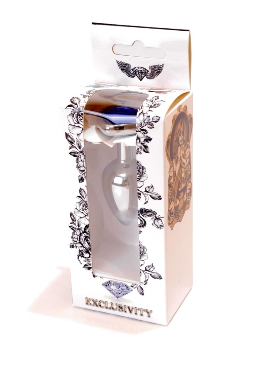 Plug-Jewellery Silver  Heart Plug- Dark Blue