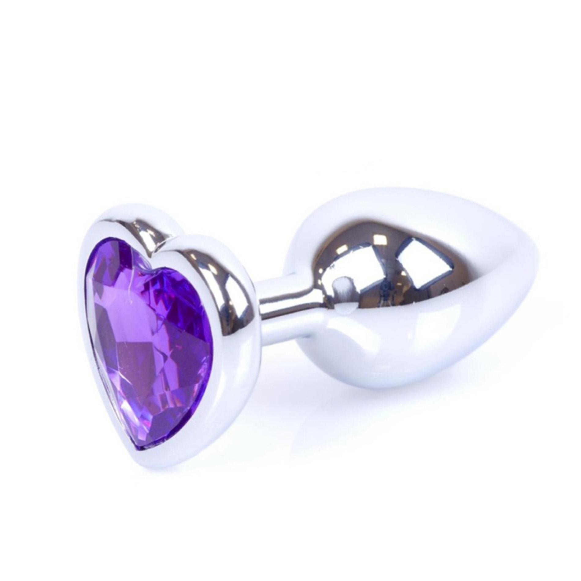 Plug-Jewellery Silver  Heart Plug- Purple