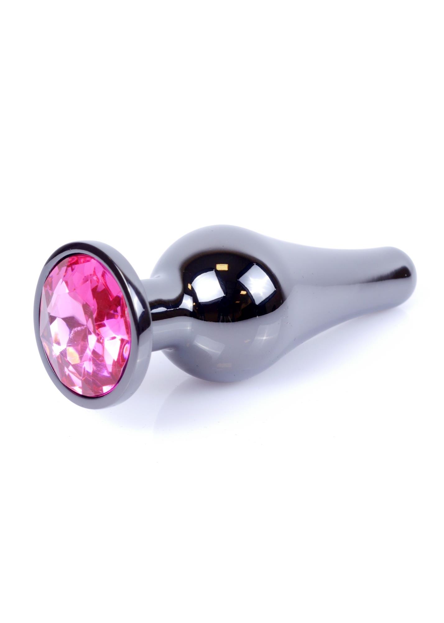 Plug-Jewellery Dark Silver Butt Plug- Pink