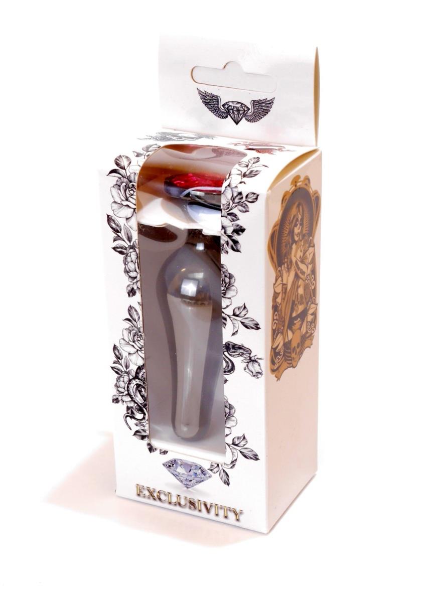 Plug-Jewellery Dark Silver Butt Plug- Pink