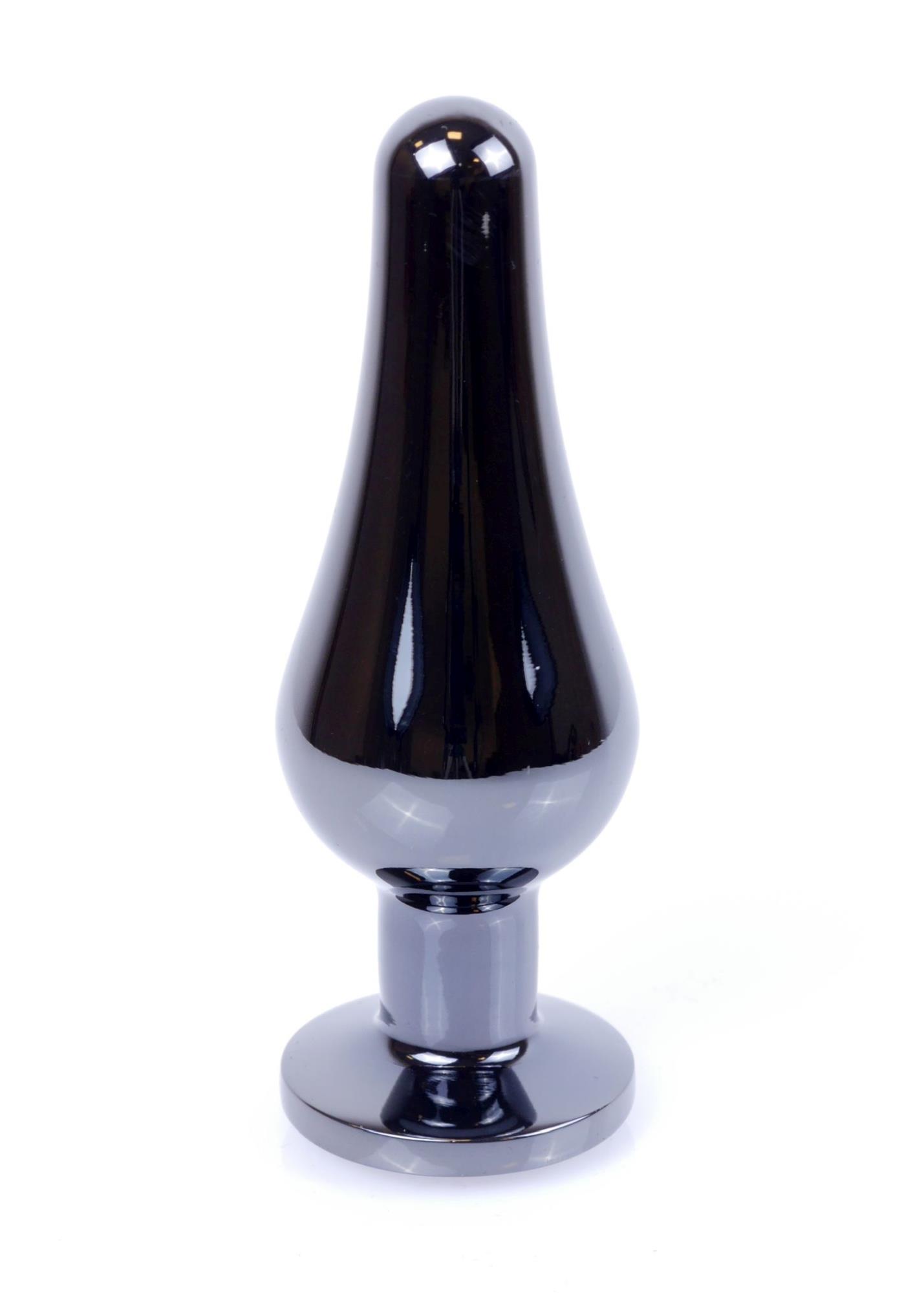 Plug-Jewellery Dark Silver Butt Plug- Clear