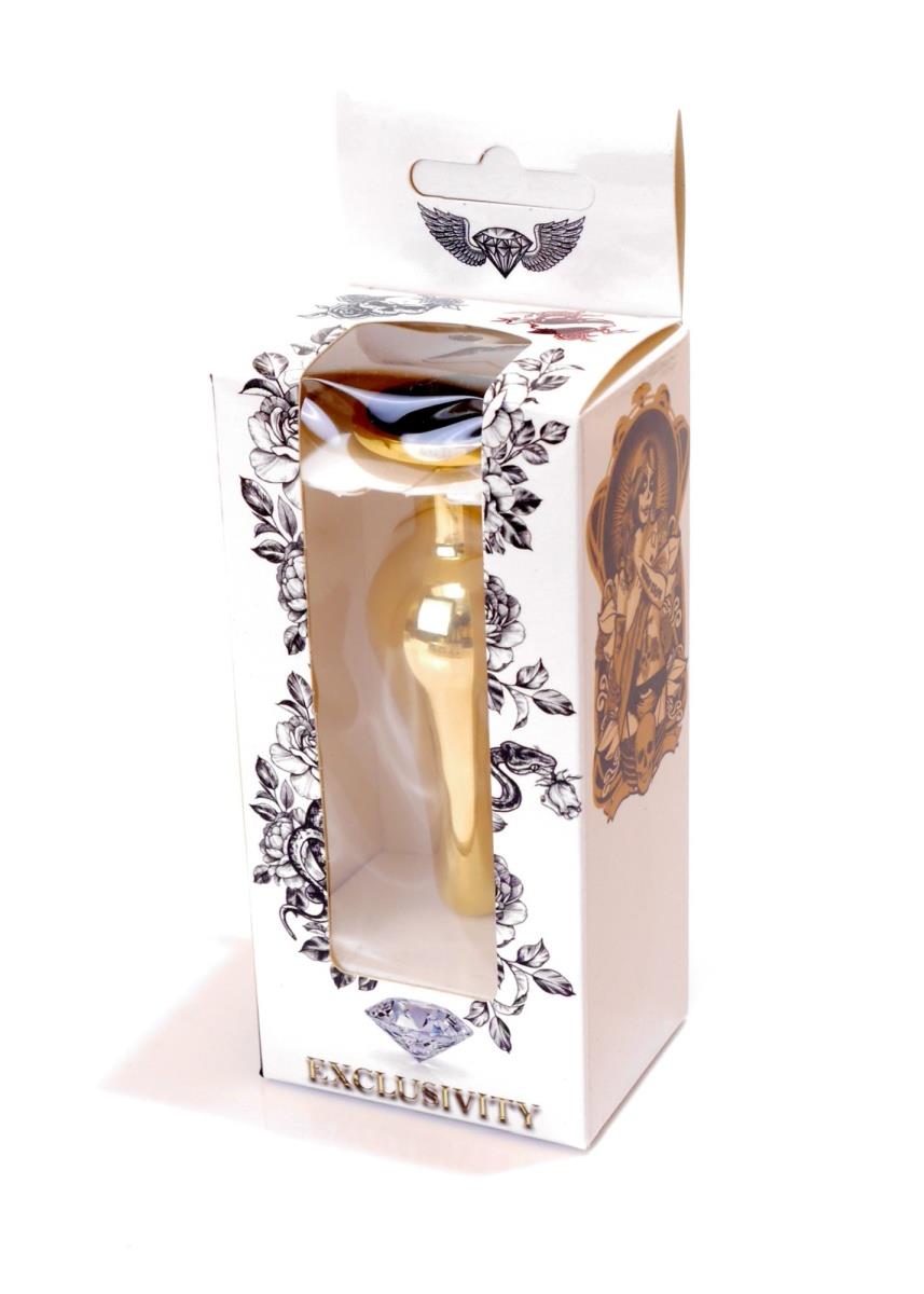 Plug-Jewellery Gold Butt Plug- Black