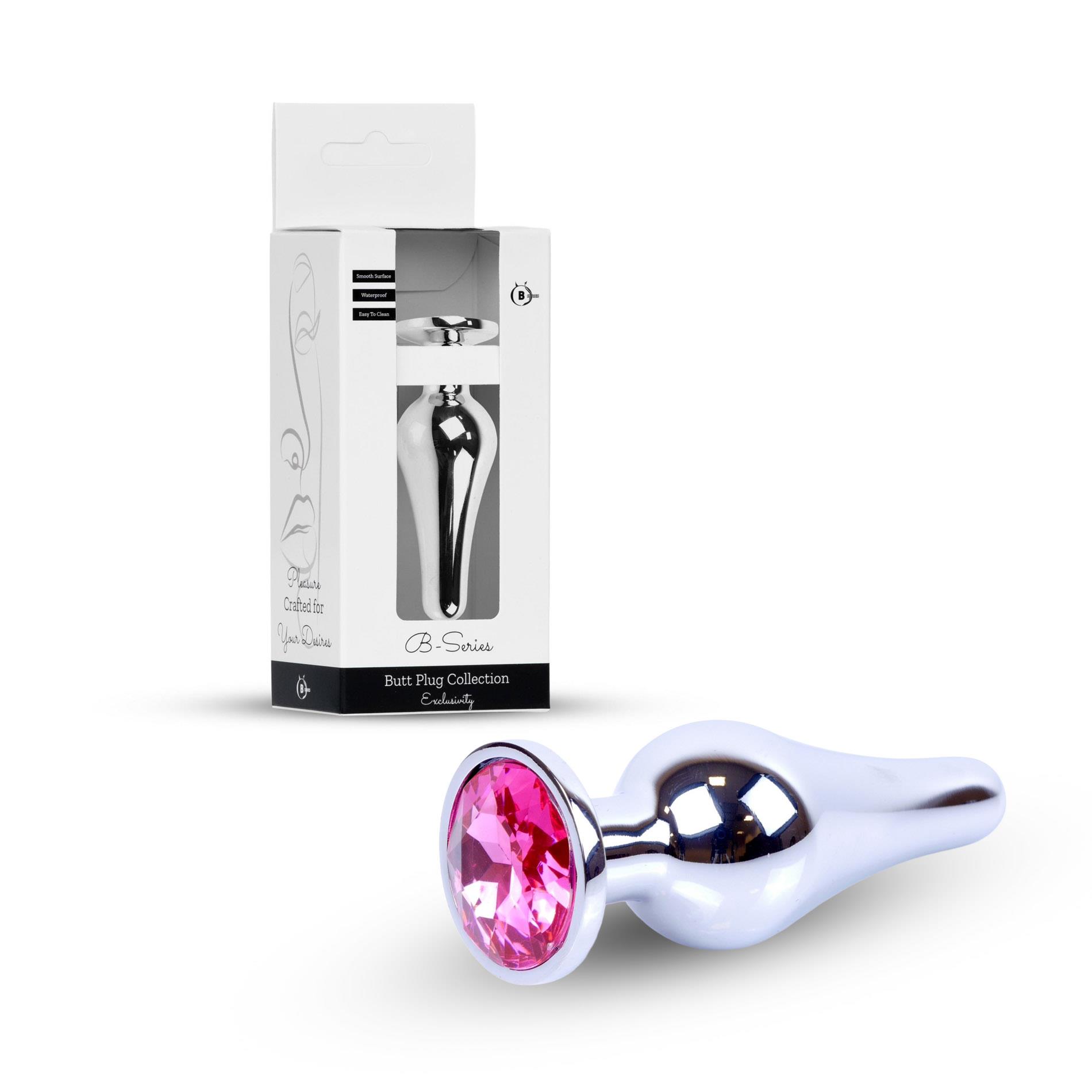 Plug-Jewellery Silver Butt Plug- Pink