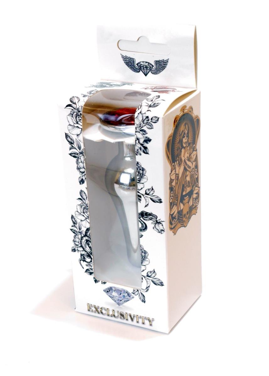 Plug-Jewellery Silver Butt Plug- Red