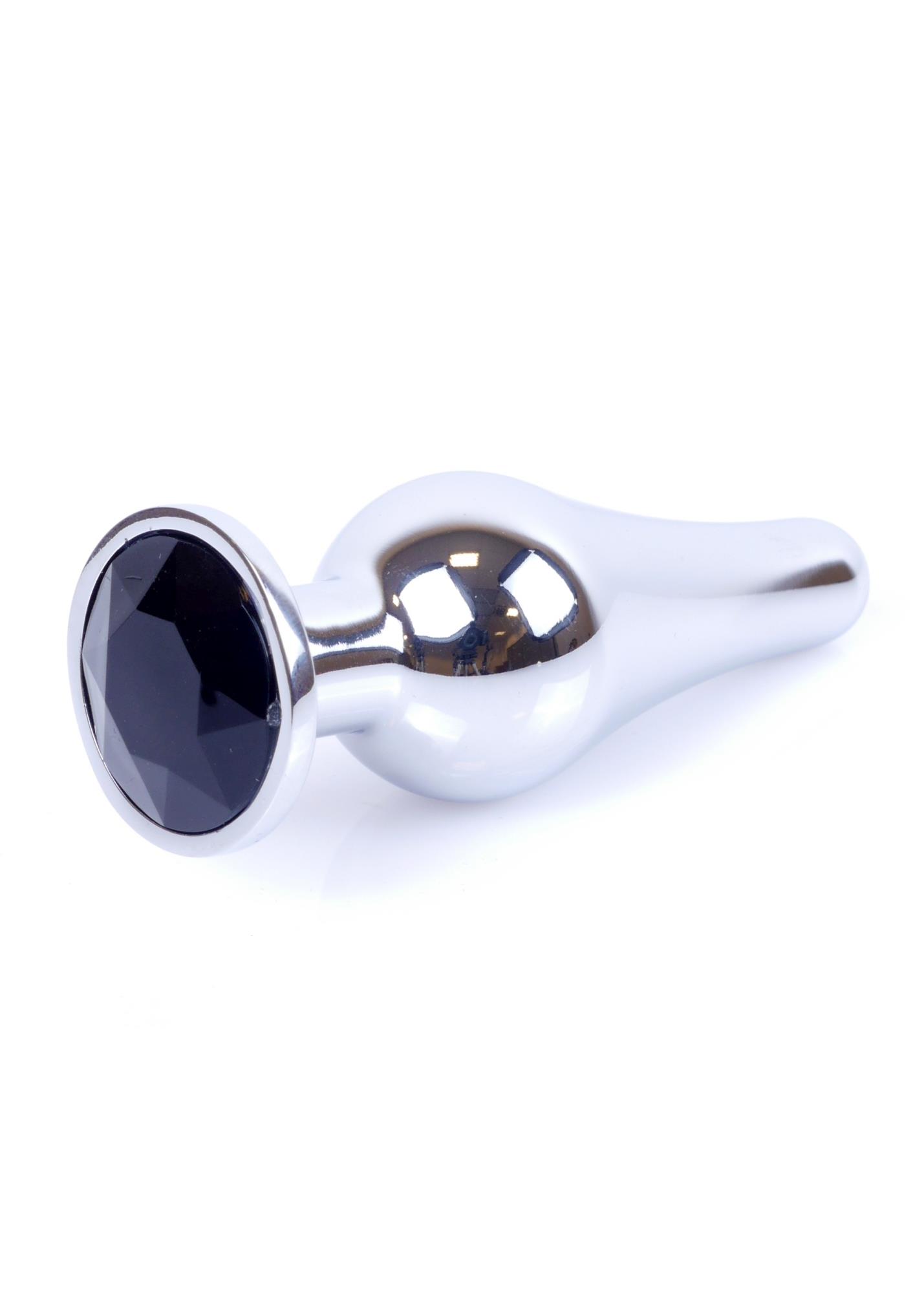 Plug-Jewellery Silver Butt Plug- Black