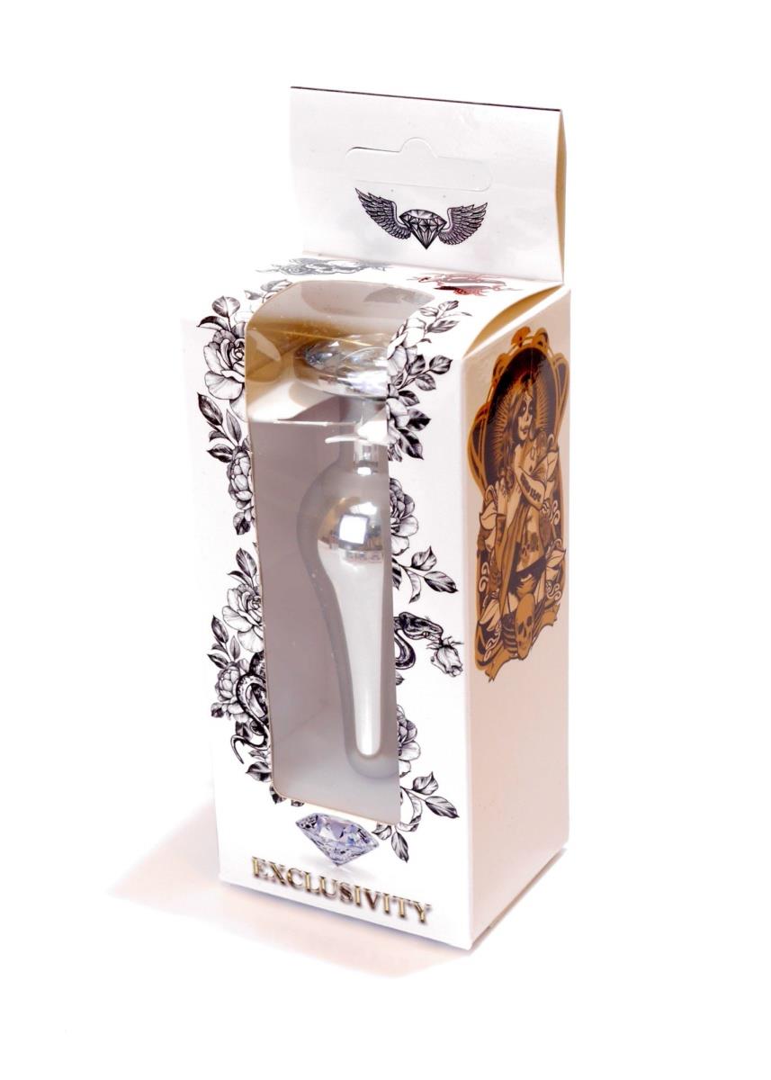 Plug-Jewellery Silver Butt Plug- Clear