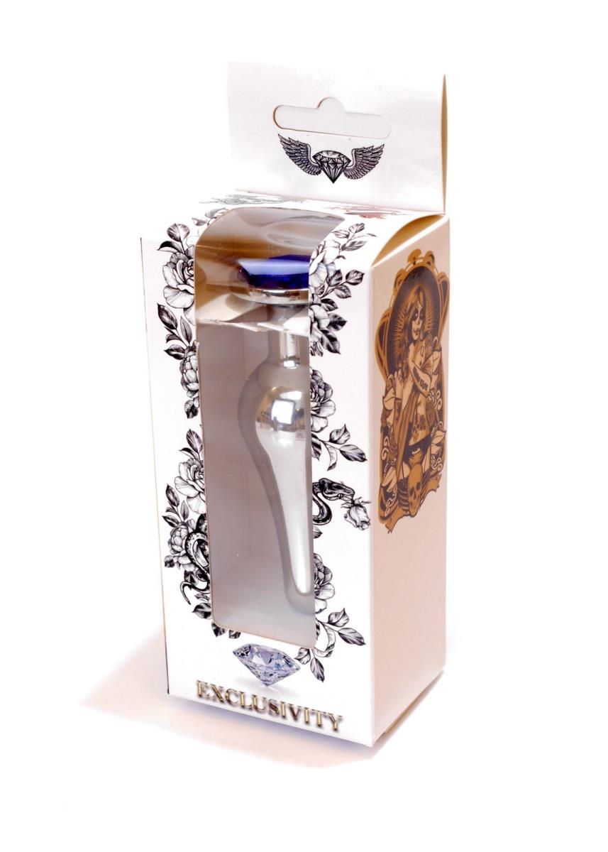 Plug-Jewellery Silver Butt Plug- Dark Blue