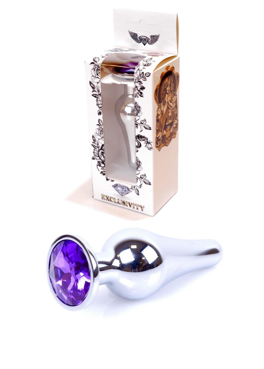 Plug-Jewellery Silver Butt Plug- Purple