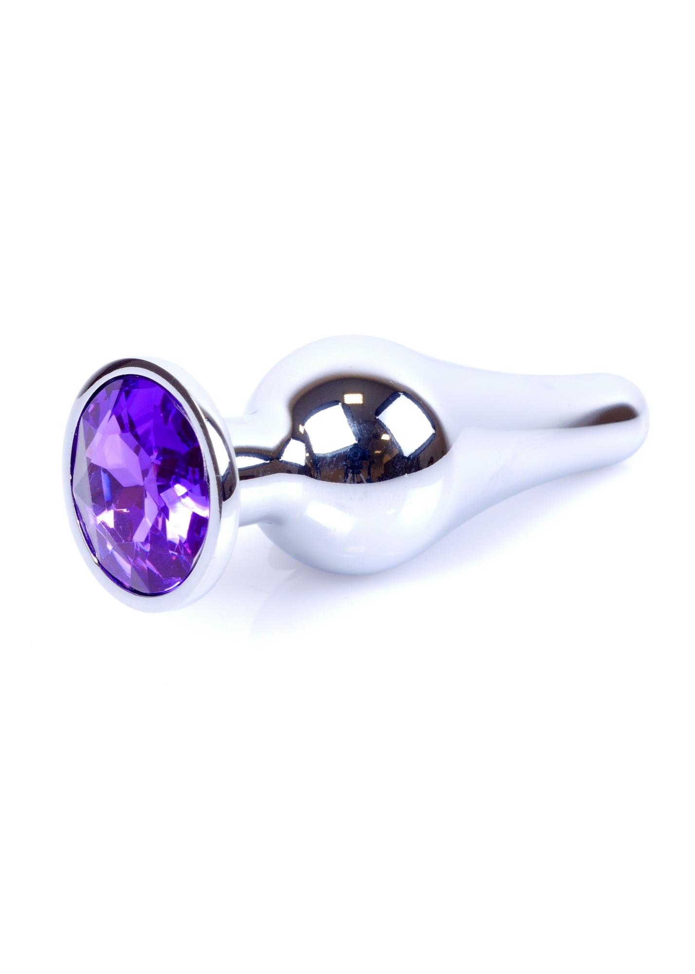 Plug-Jewellery Silver Butt Plug- Purple