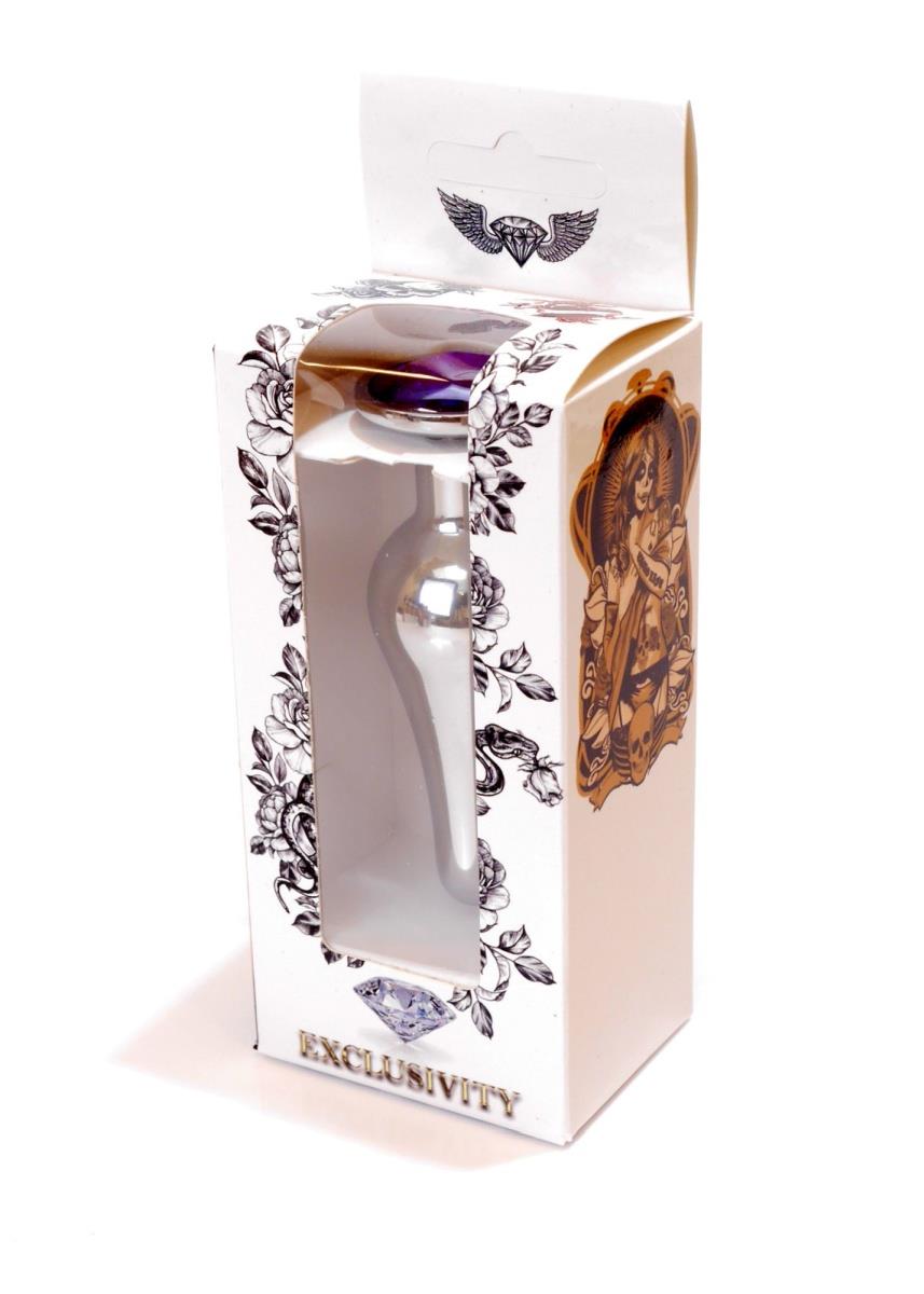 Plug-Jewellery Silver Butt Plug- Purple