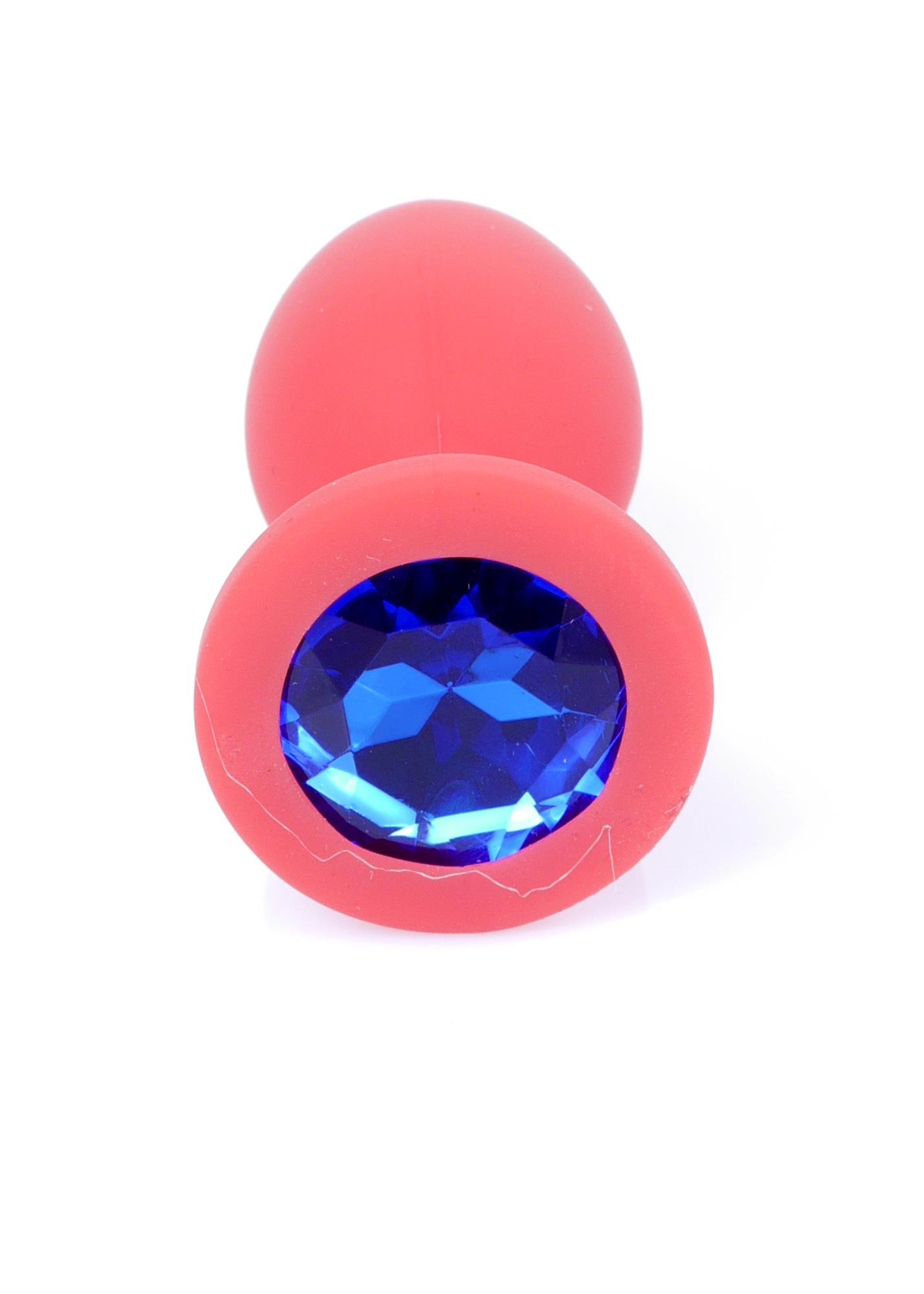 Plug-Jewellery Red Silicon Plug Small- Blue Diamond