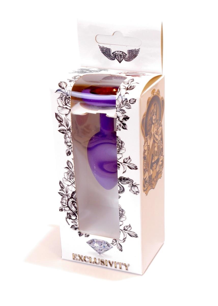 Plug-Jewellery Purple Silicon Plug Small- Red Diamond