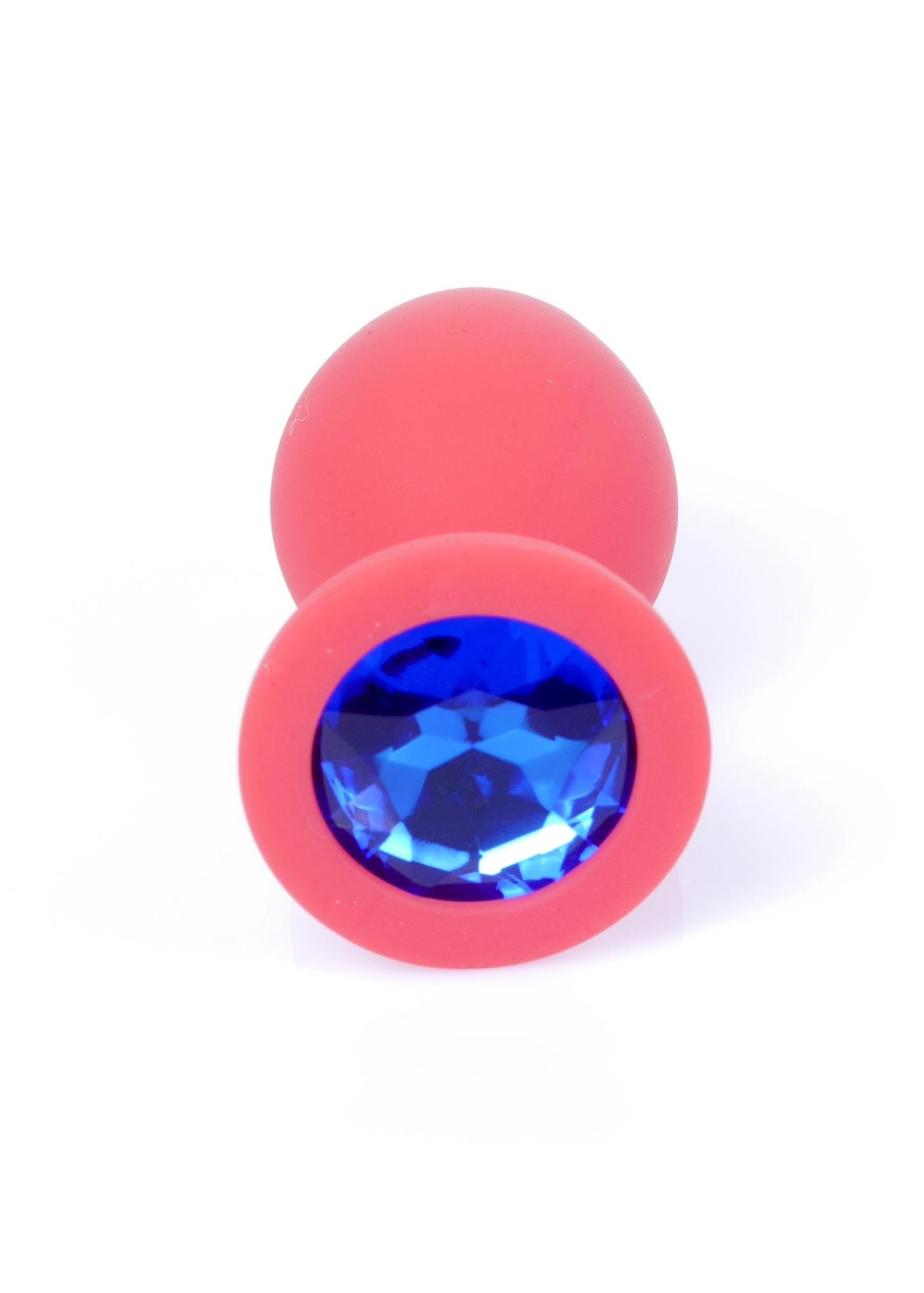 Plug-Jewellery Red Silicon Plug Medium- Blue Diamond