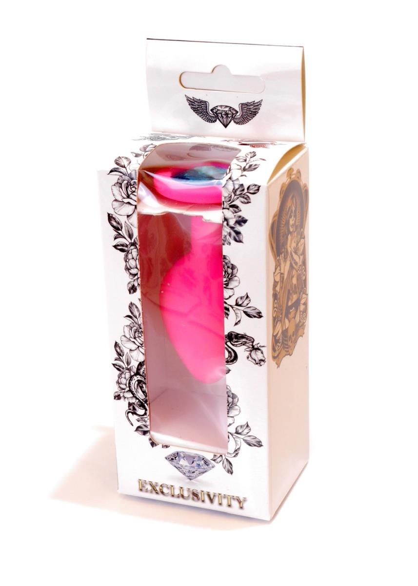 Plug-Jewellery Pink Silicon Plug Medium- Light Blue Diamond