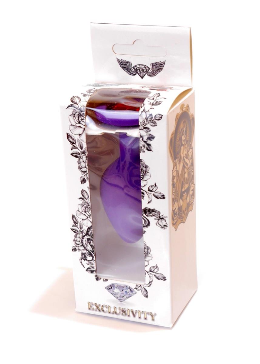 Plug-Jewellery Purple Silicon Plug Medium- Red Diamond