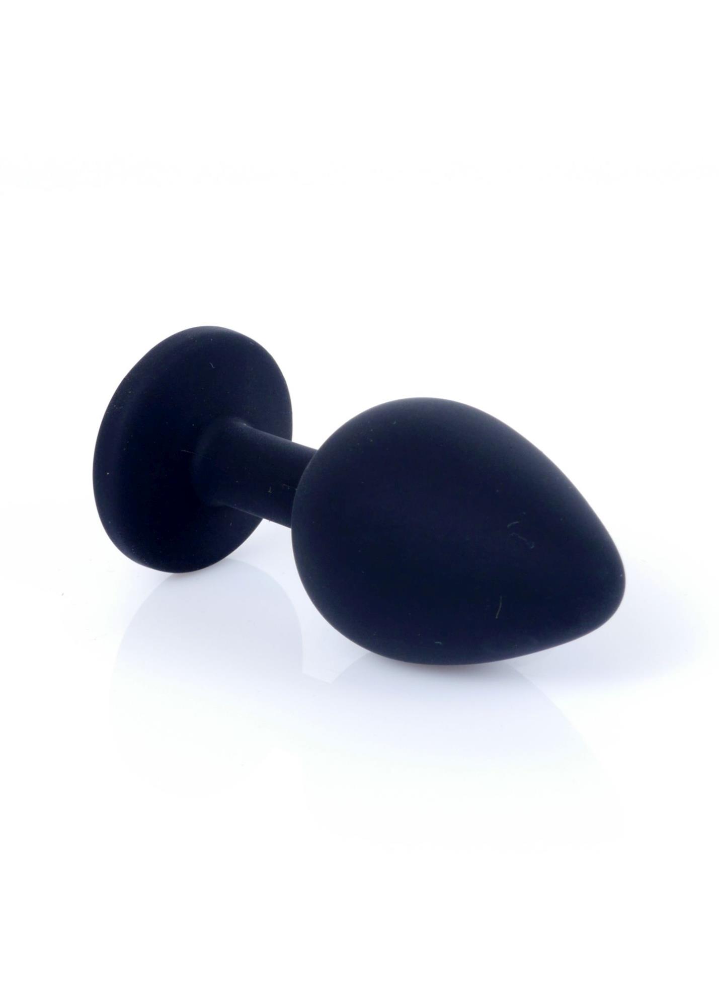 Plug-Jewellery Black Silicon Plug Medium- Pink Diamond
