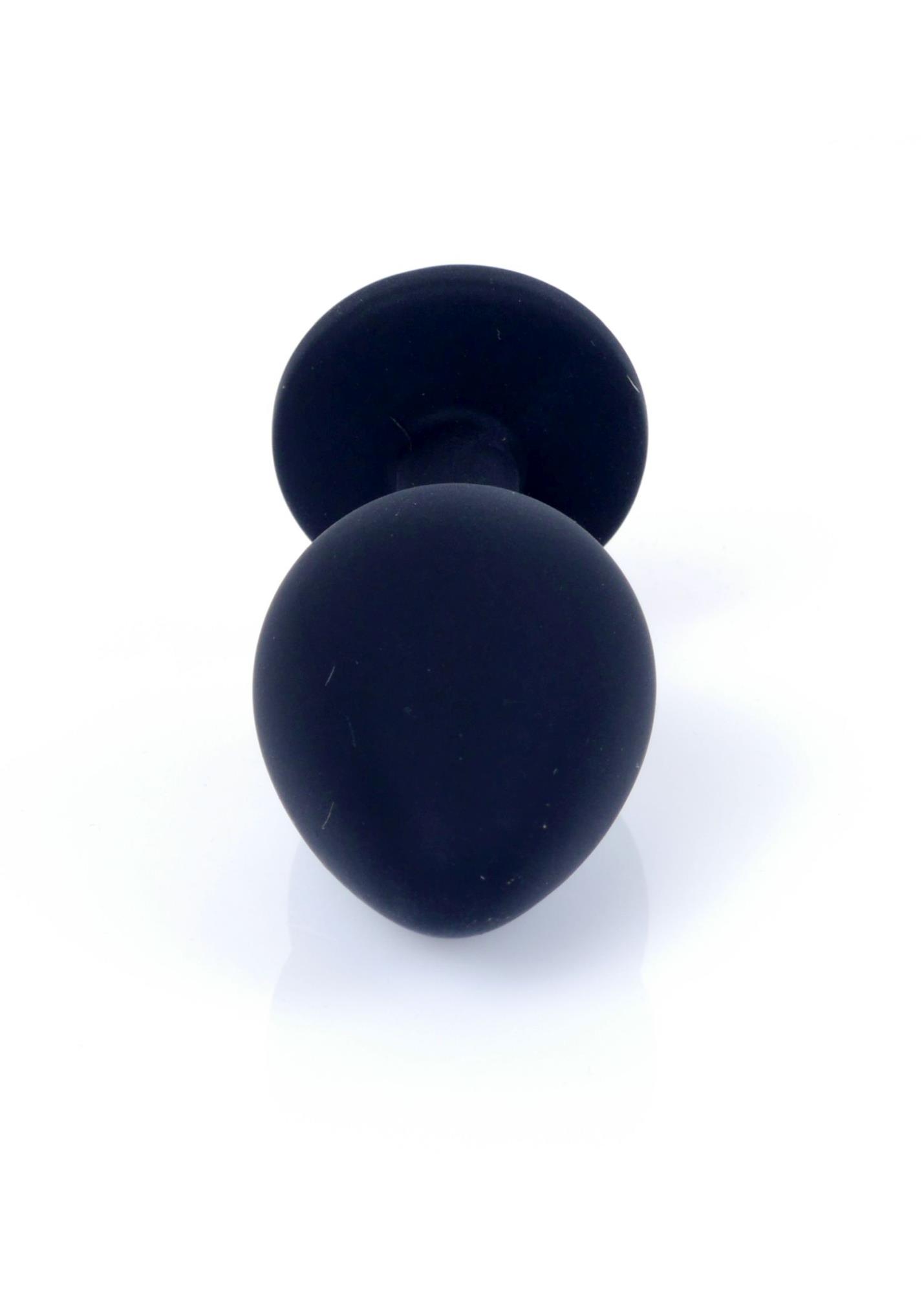 Plug-Jewellery Black Silicon Plug Medium- Pink Diamond