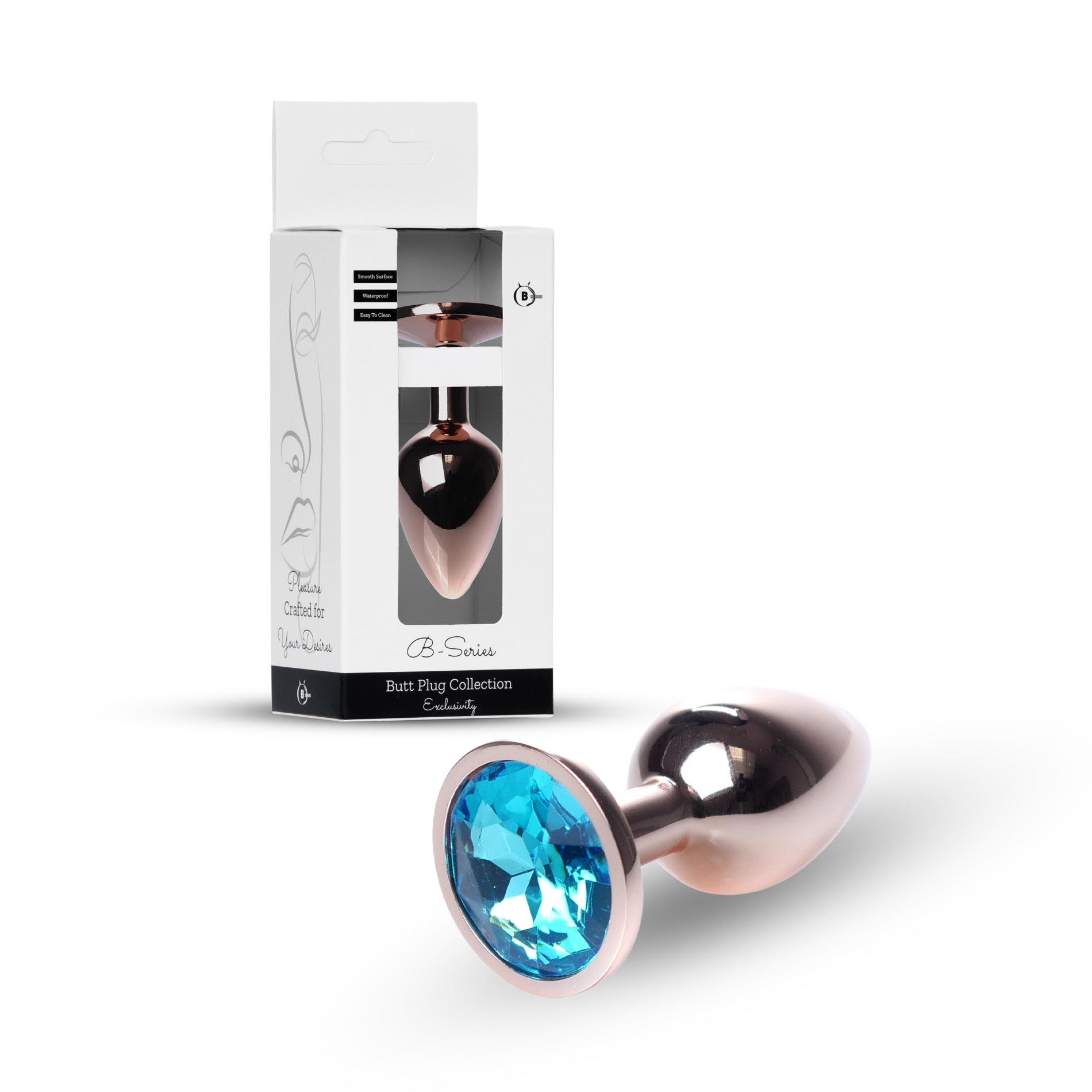 Plug-Jewellery Red Gold Plug- Light Blue