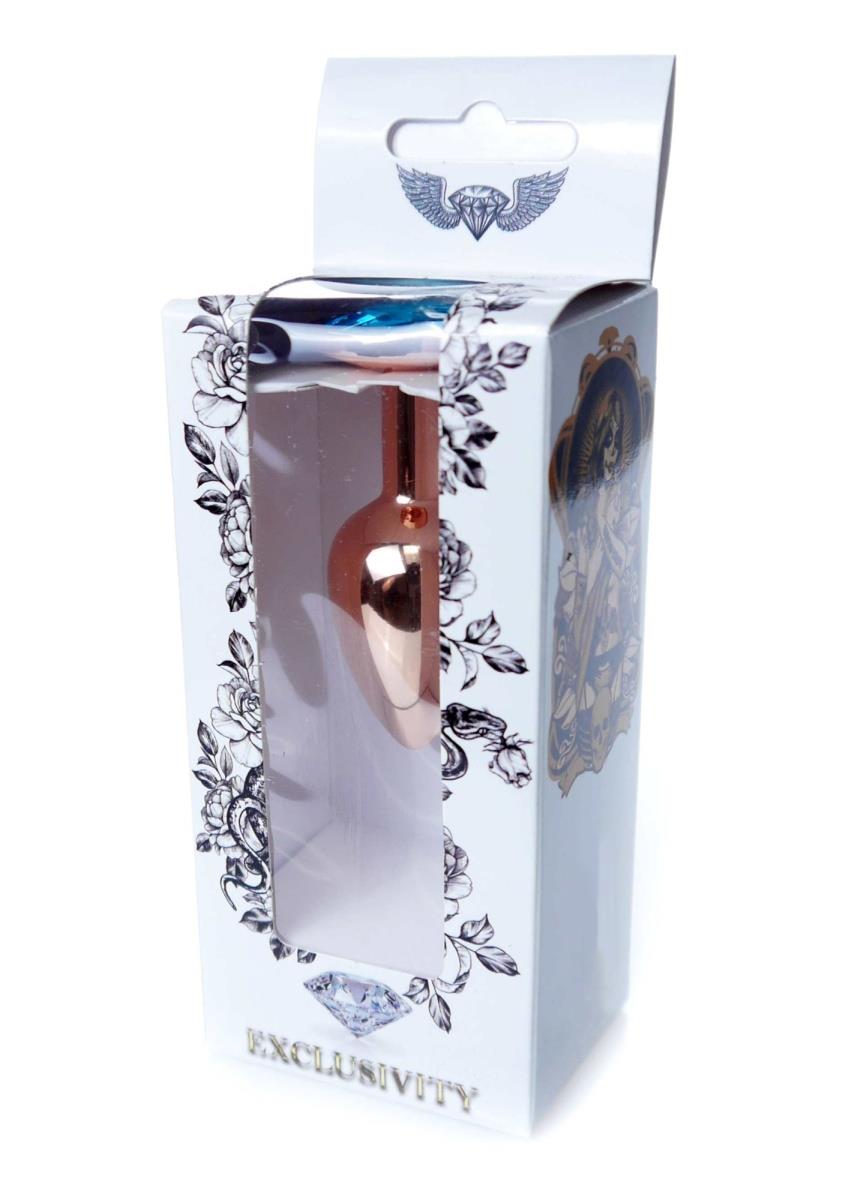 Plug-Jewellery Red Gold Plug- Light Blue