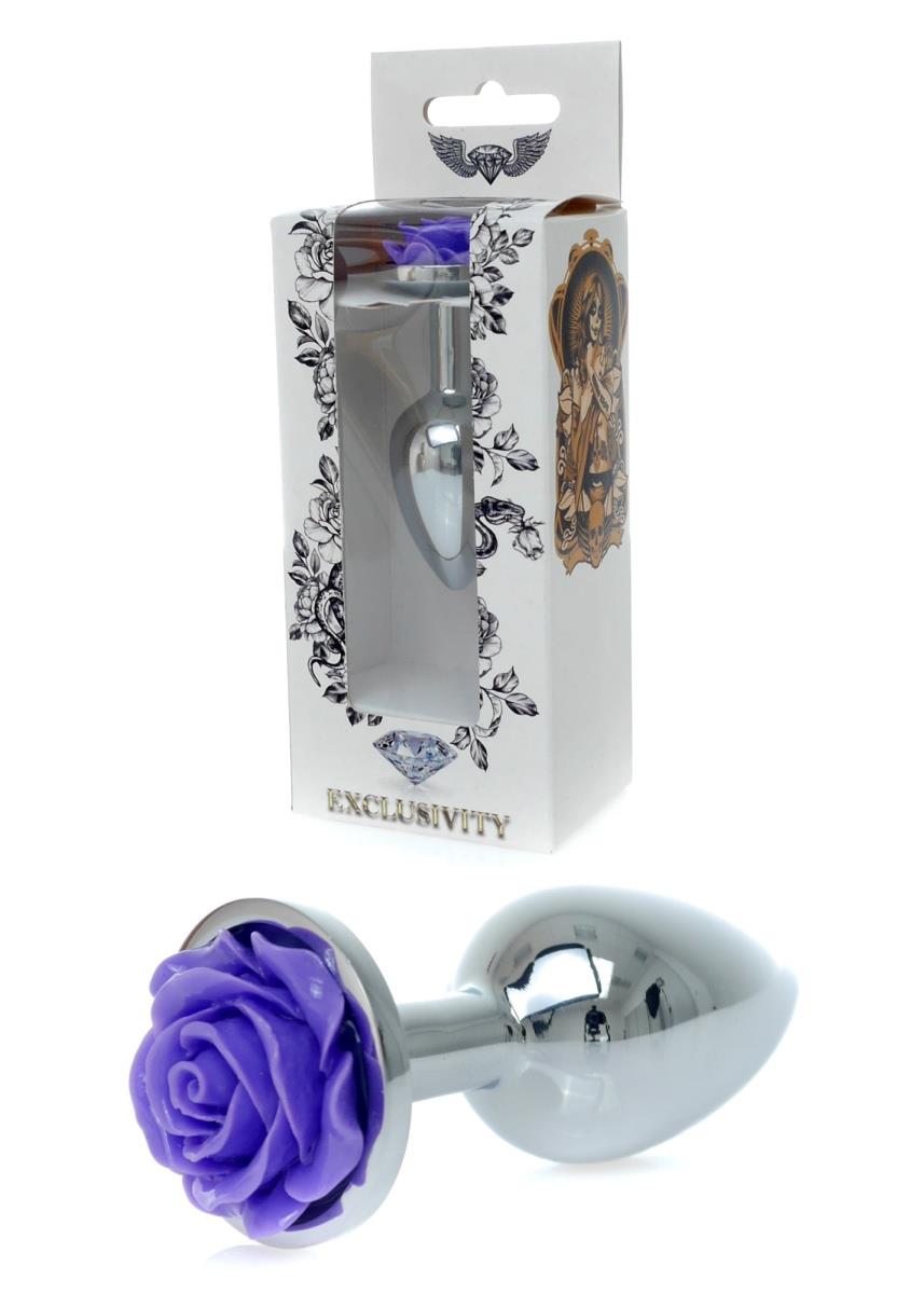 Plug-Jewellery Silver Plug Rose- Purple