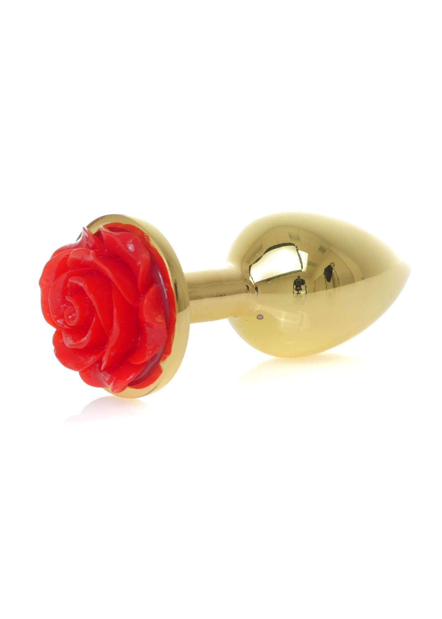 Plug-Jewellery Gold Plug Rose- Red