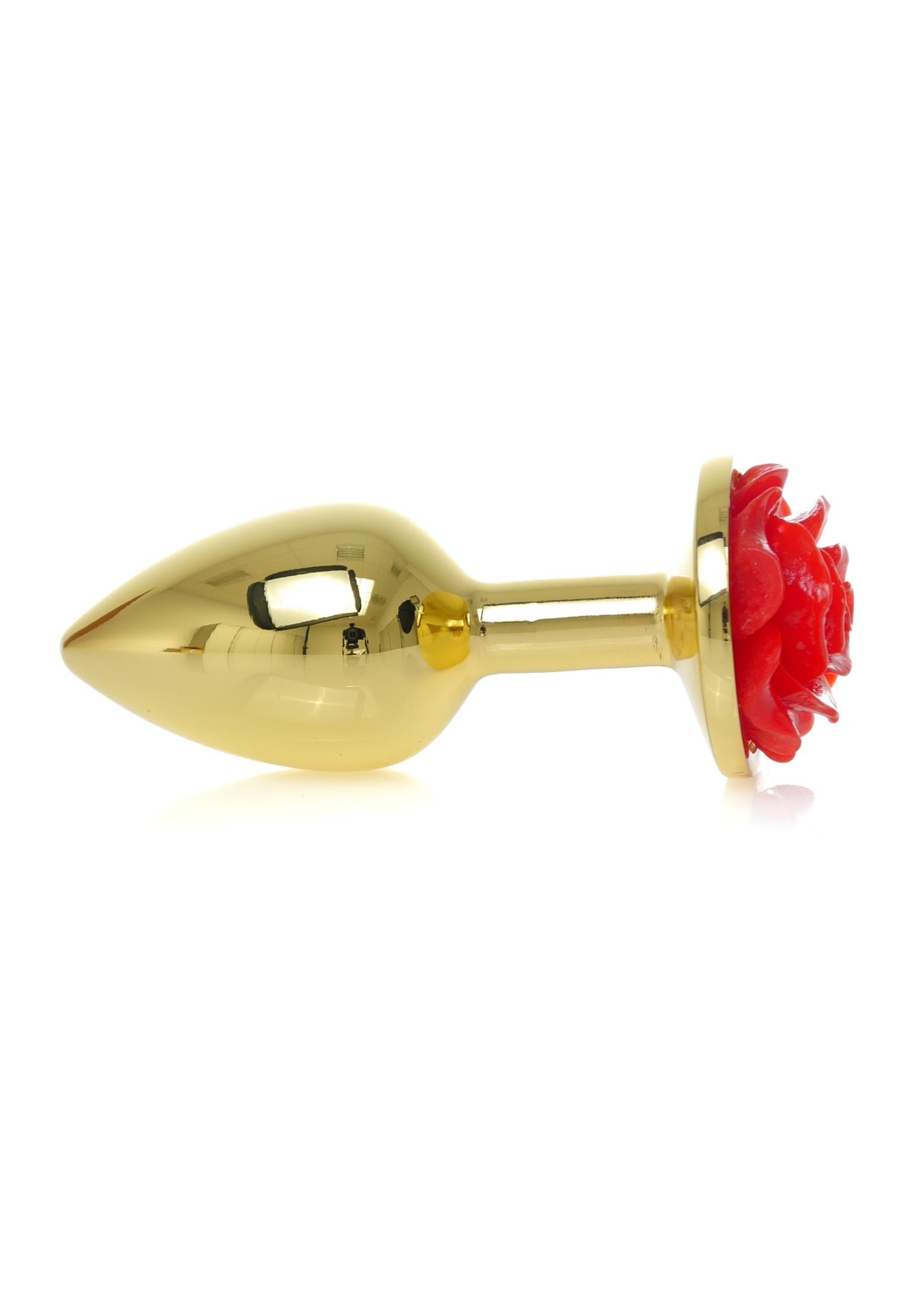 Plug-Jewellery Gold Plug Rose- Red