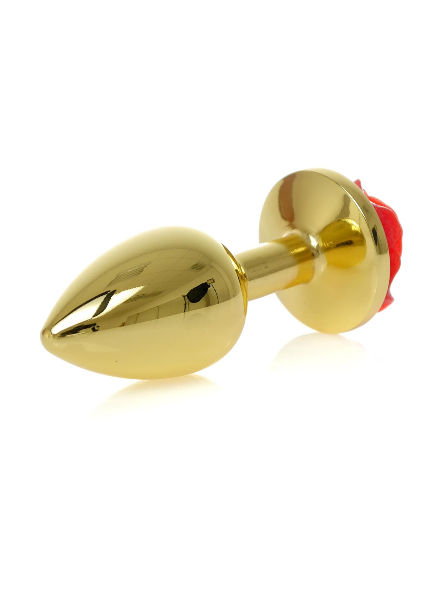 Plug-Jewellery Gold Plug Rose- Red