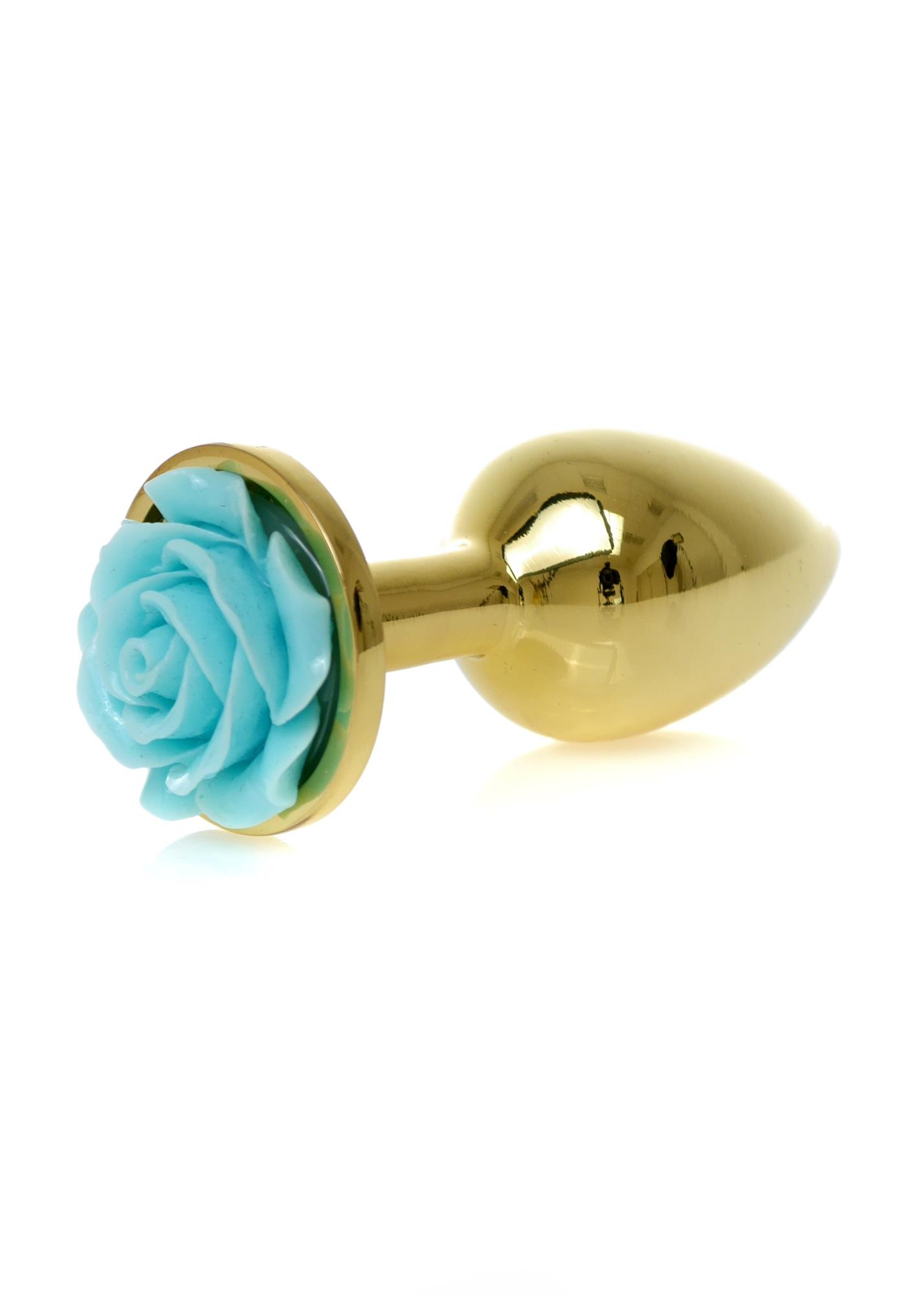 Plug-Jewellery Gold Plug Rose- Light Blue