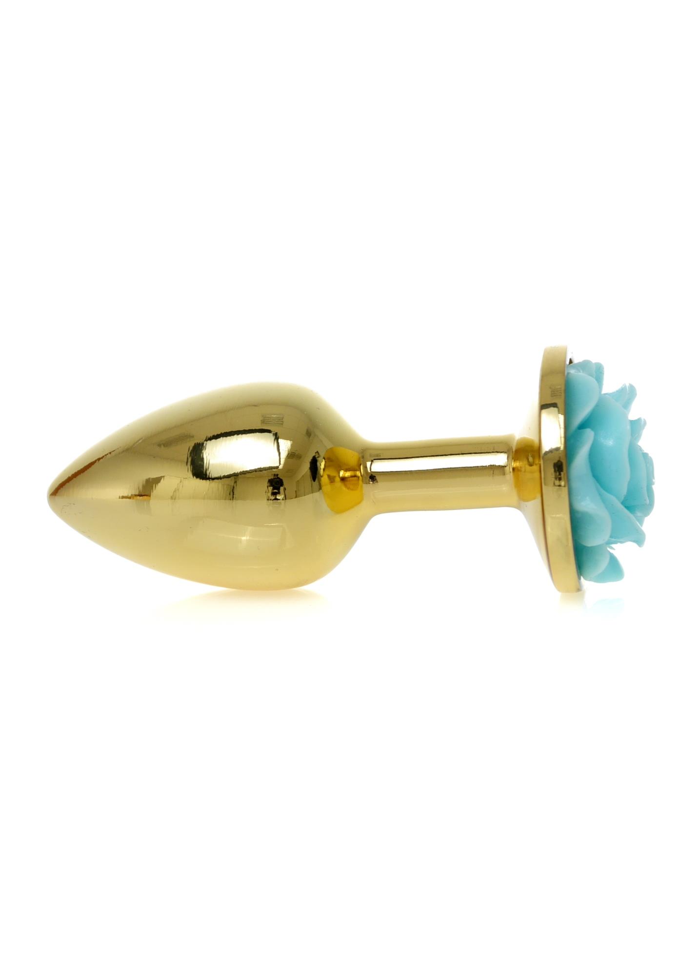 Plug-Jewellery Gold Plug Rose- Light Blue