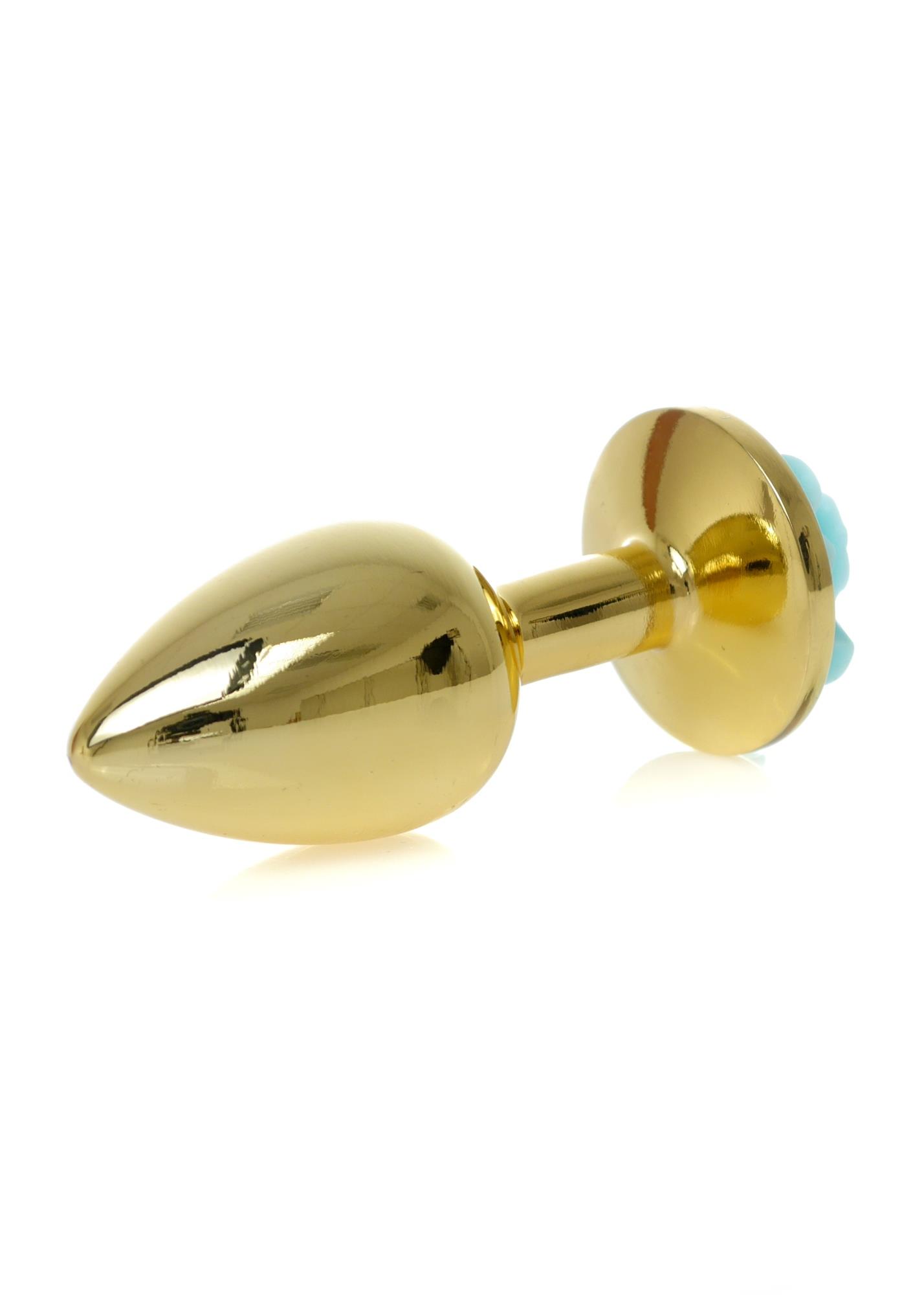 Plug-Jewellery Gold Plug Rose- Light Blue