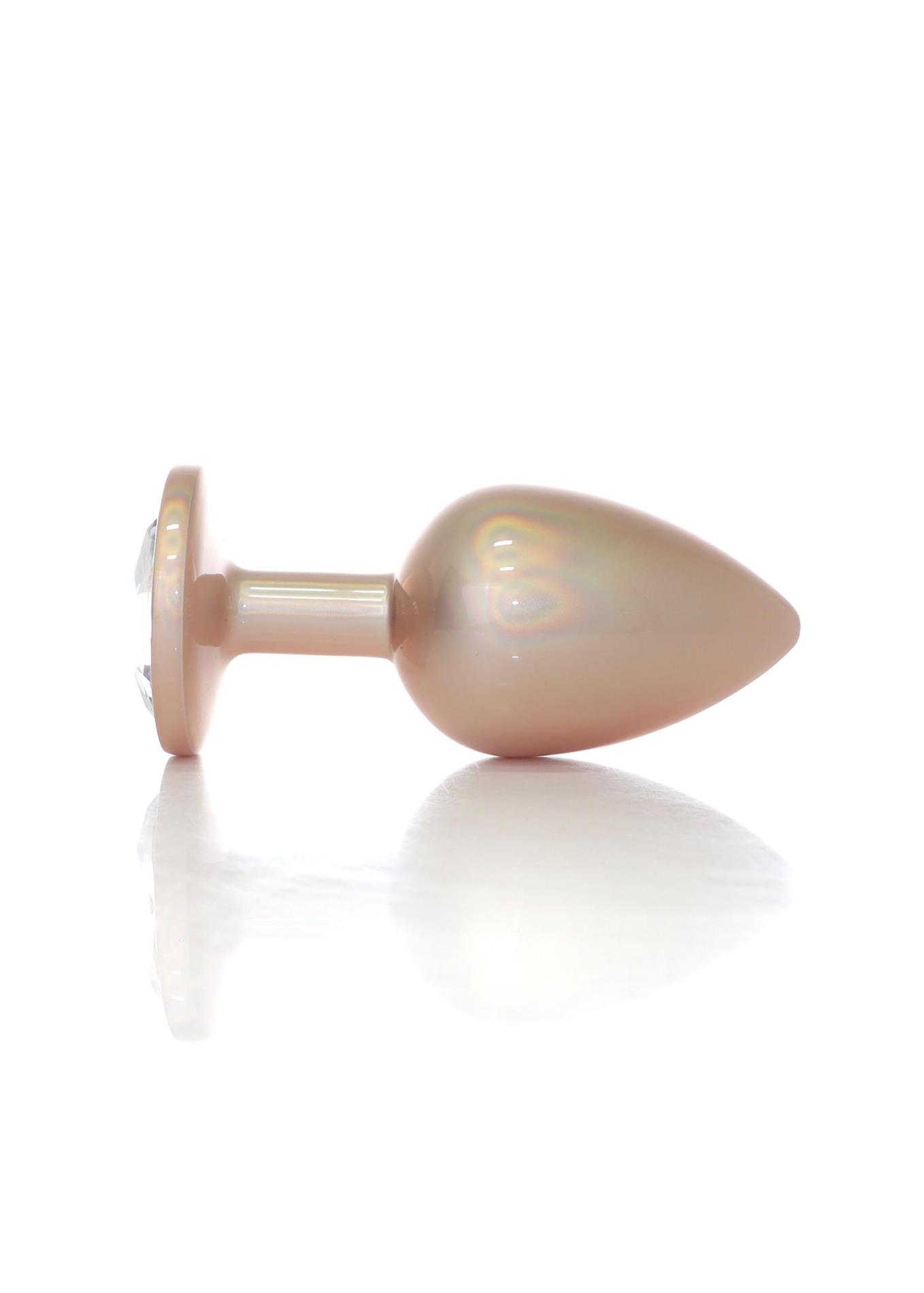 Plug-Jewellery Pearl Gold Plug- Clear L