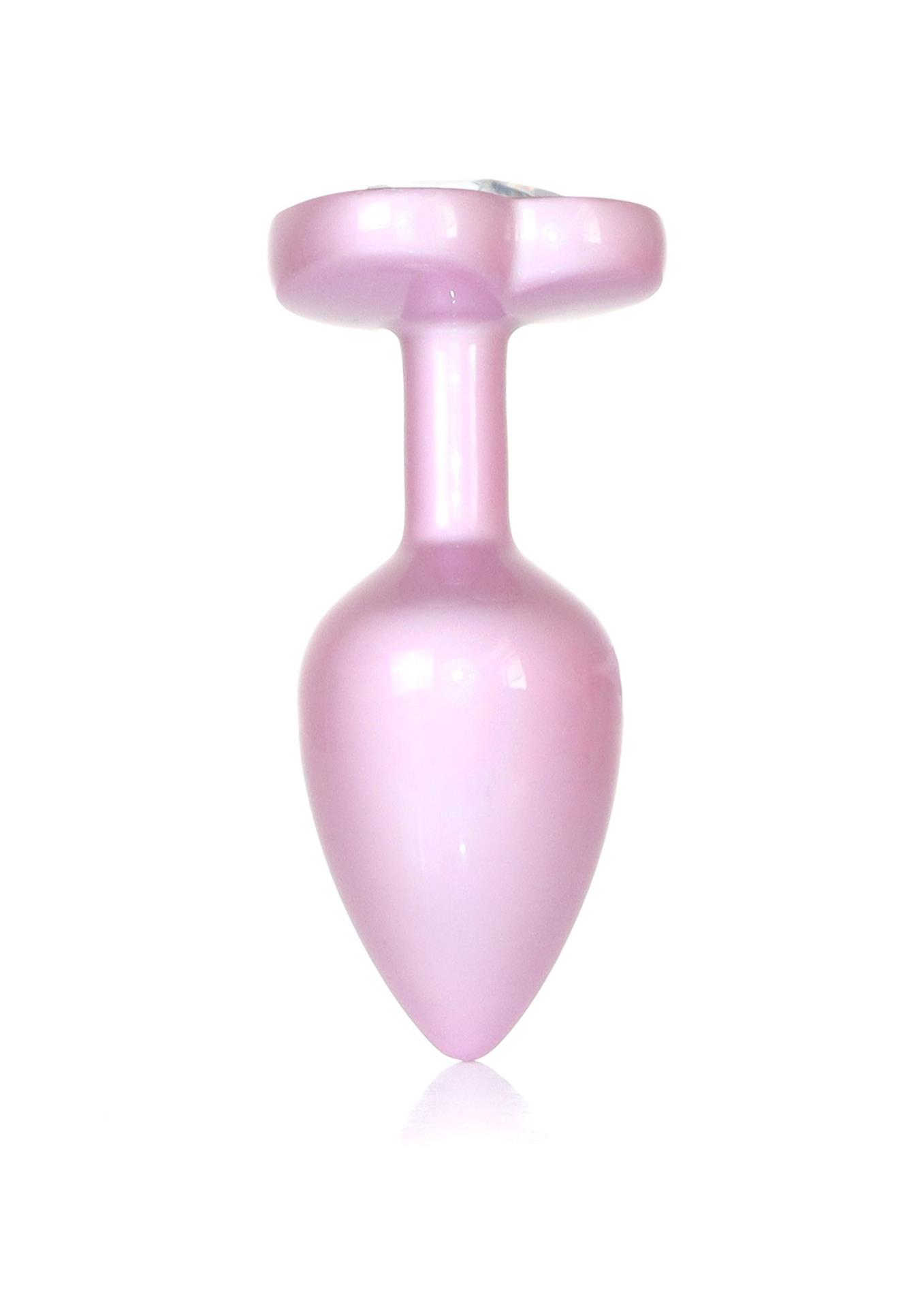 Plug-Jewellery Pearl Pink Heart Plug- Clear S