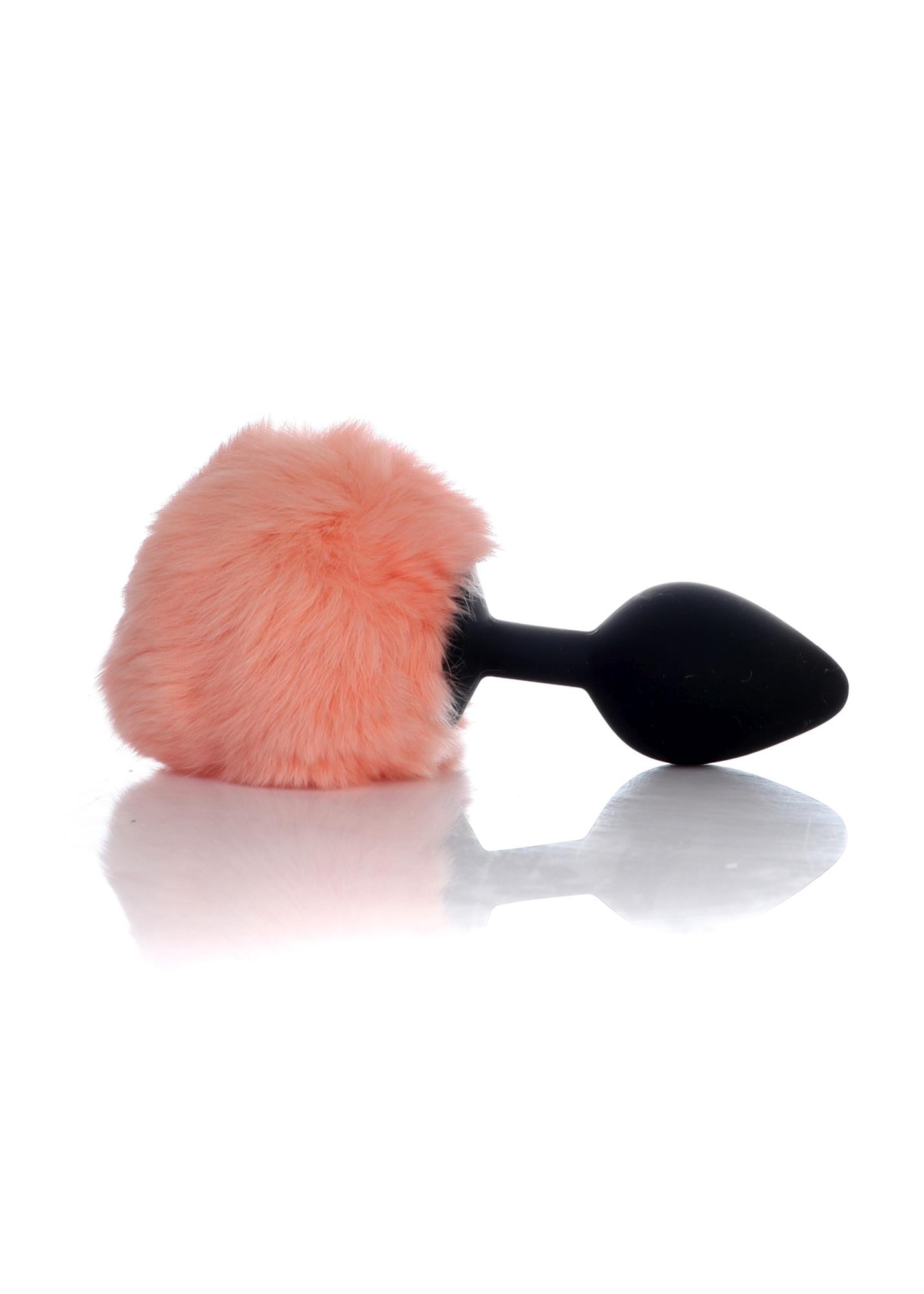 Plug-Jewellery Silicon Plug - Bunny Tail - Black-Peach