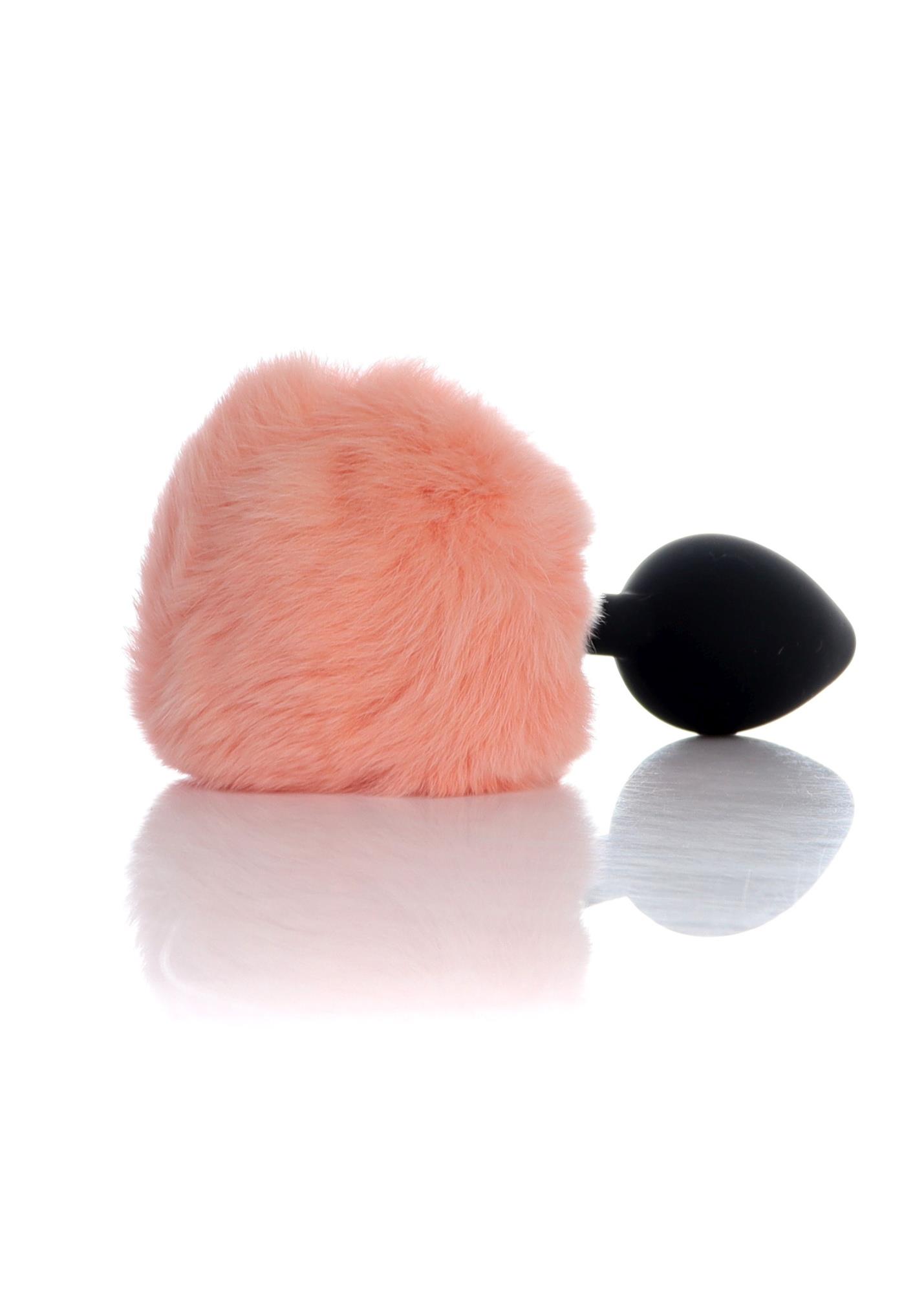 Plug-Jewellery Silicon Plug - Bunny Tail - Black-Peach